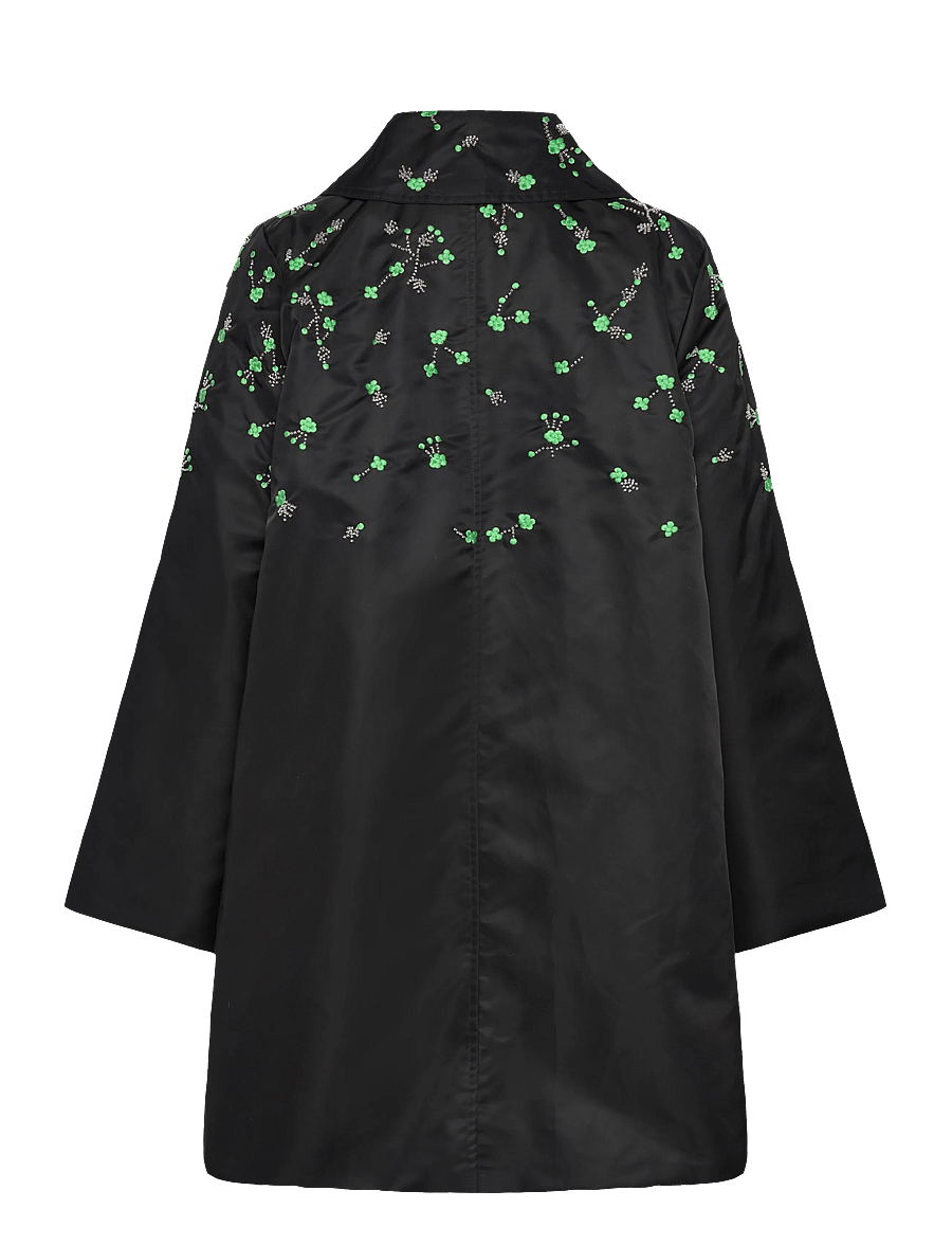 GANNI - Outerwear Nylon Coat - tunna kappor - black - 2