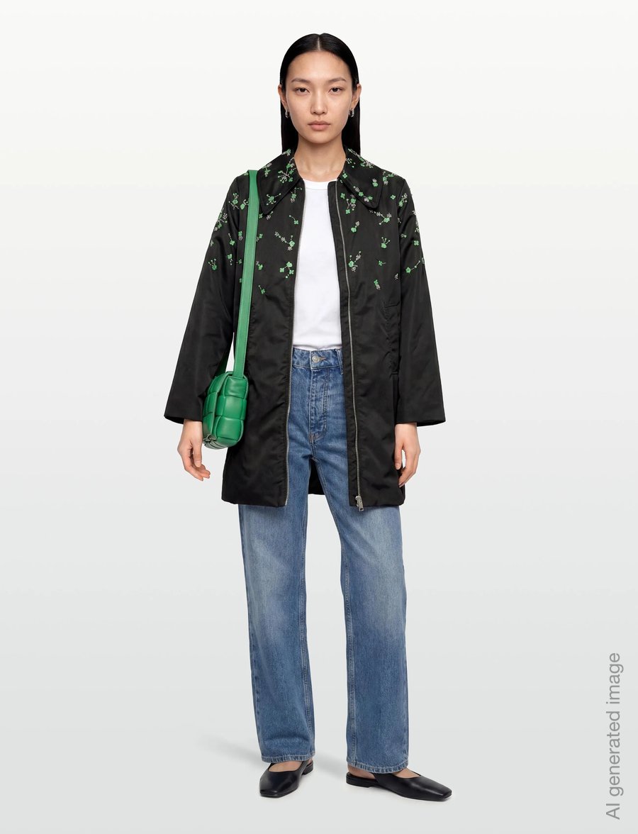 GANNI - Outerwear Nylon Coat - tunna kappor - black - 0