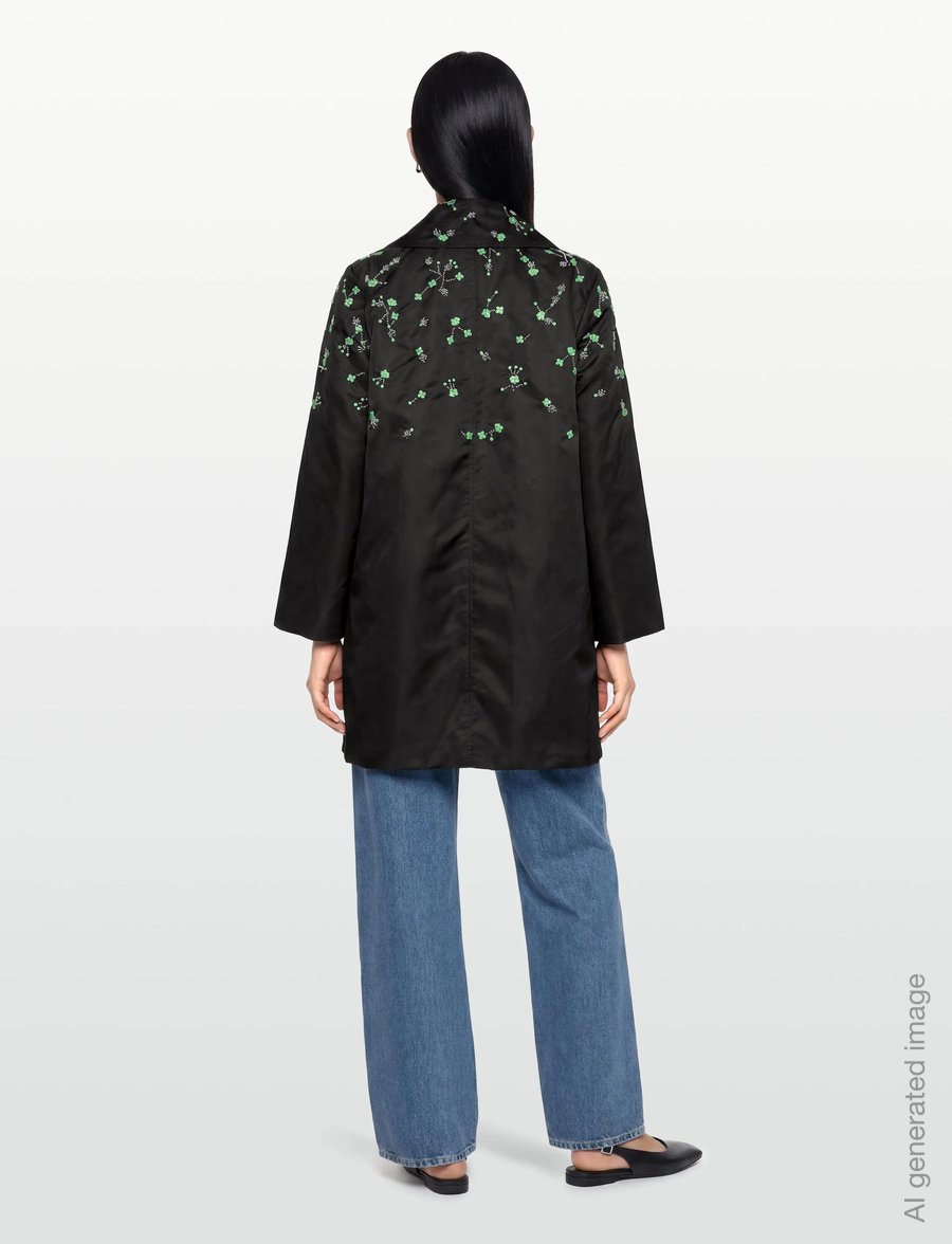 GANNI - Outerwear Nylon Coat - tunna kappor - black - 4