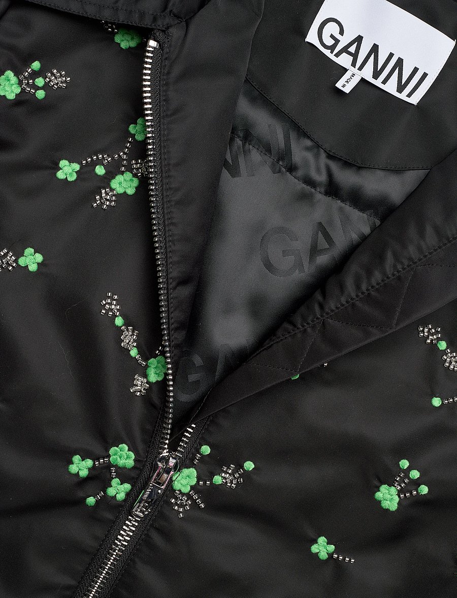 GANNI - Outerwear Nylon Coat - tunna kappor - black - 5