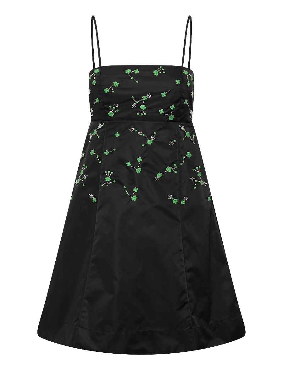 GANNI - Outerwear Nylon Mini Dress - kurze kleider - black - 1