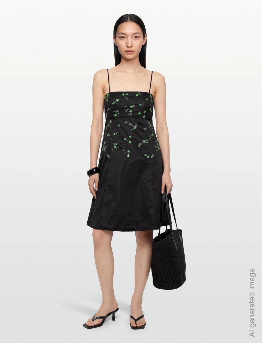GANNI - Outerwear Nylon Mini Dress - kurze kleider - black - 0