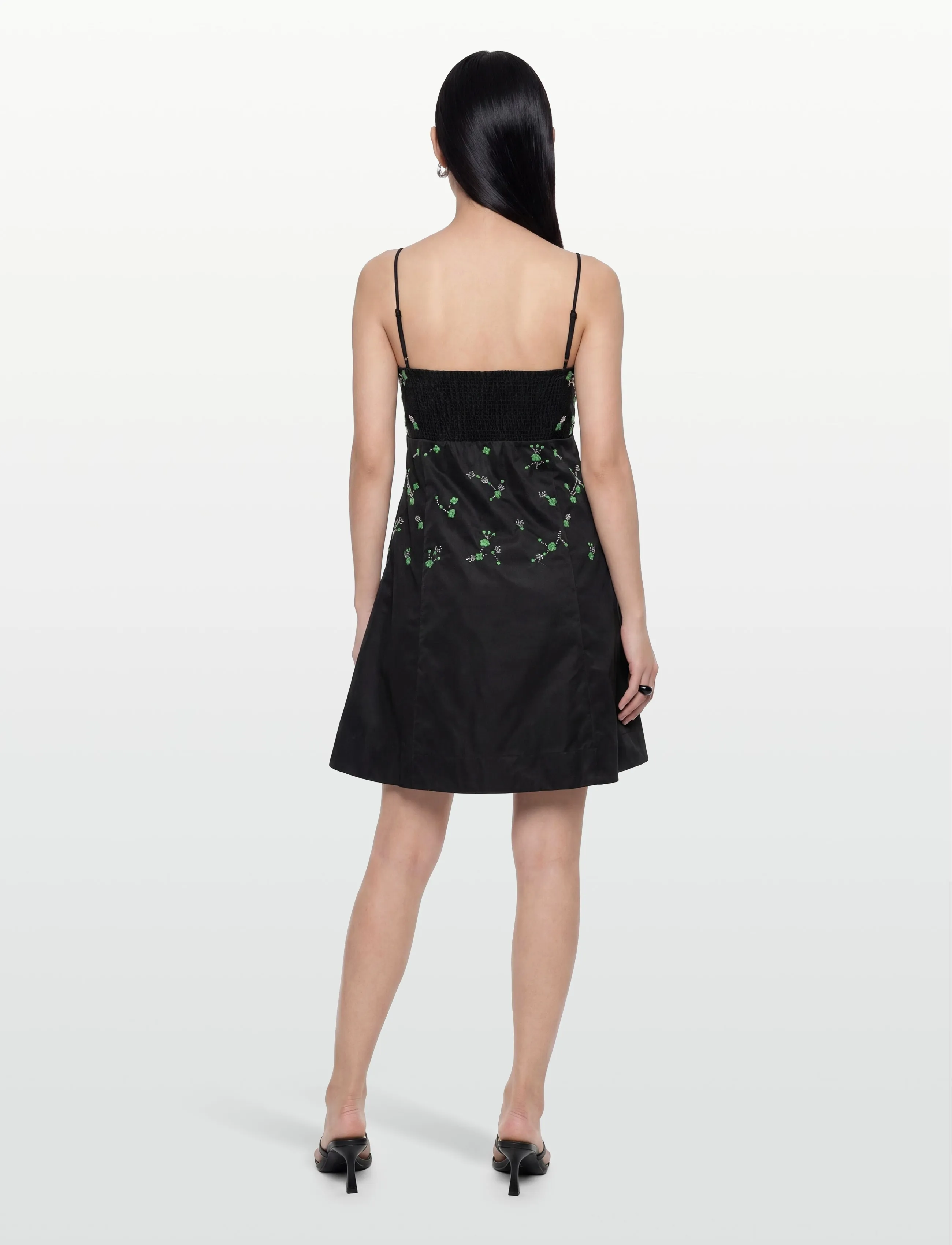 GANNI - Outerwear Nylon Mini Dress - kurze kleider - black - 4