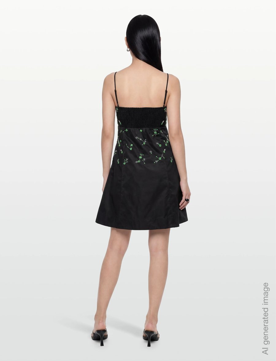GANNI - Outerwear Nylon Mini Dress - kurze kleider - black - 4