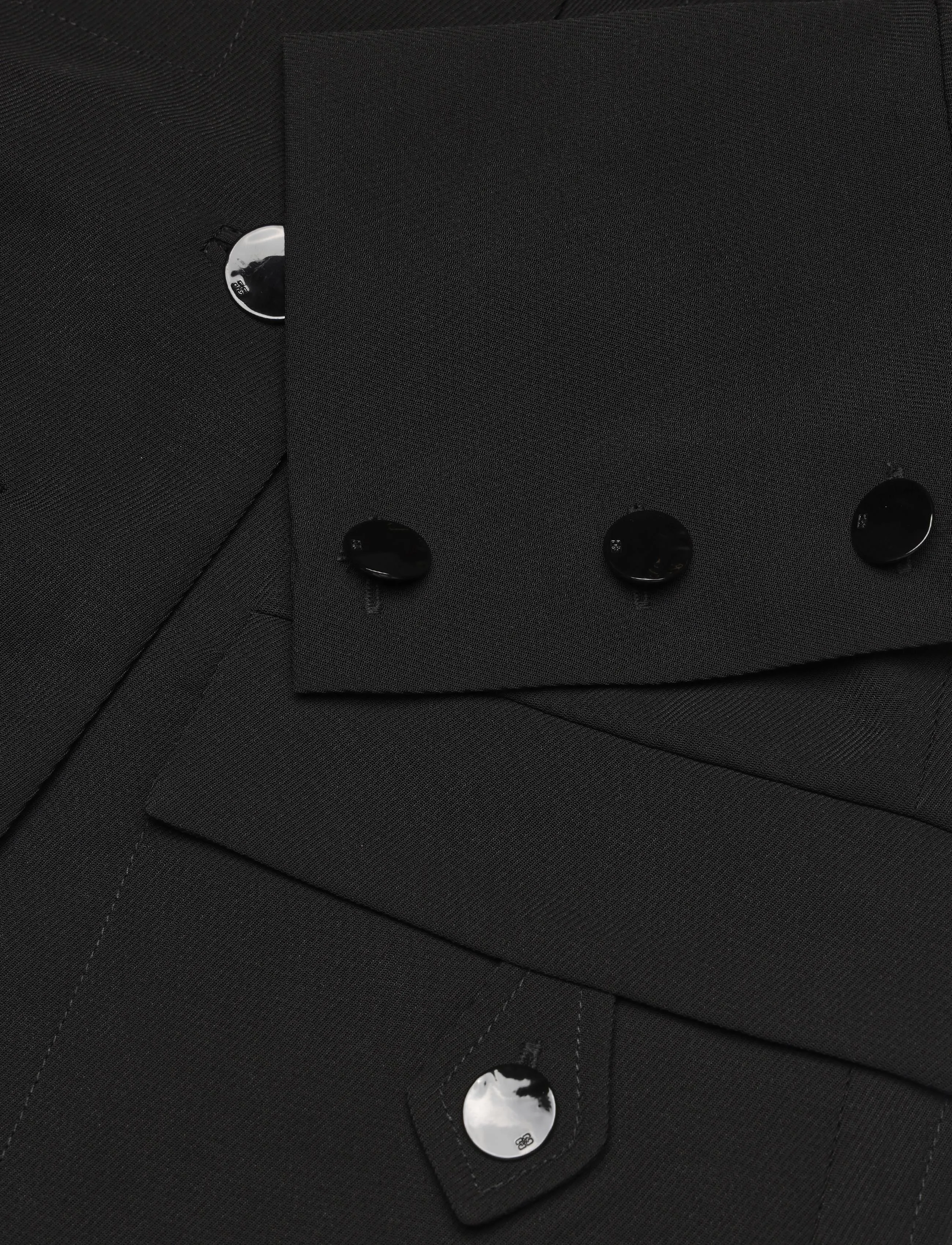 GANNI - Light Twill Suiting Fitted Blazer - black - 3