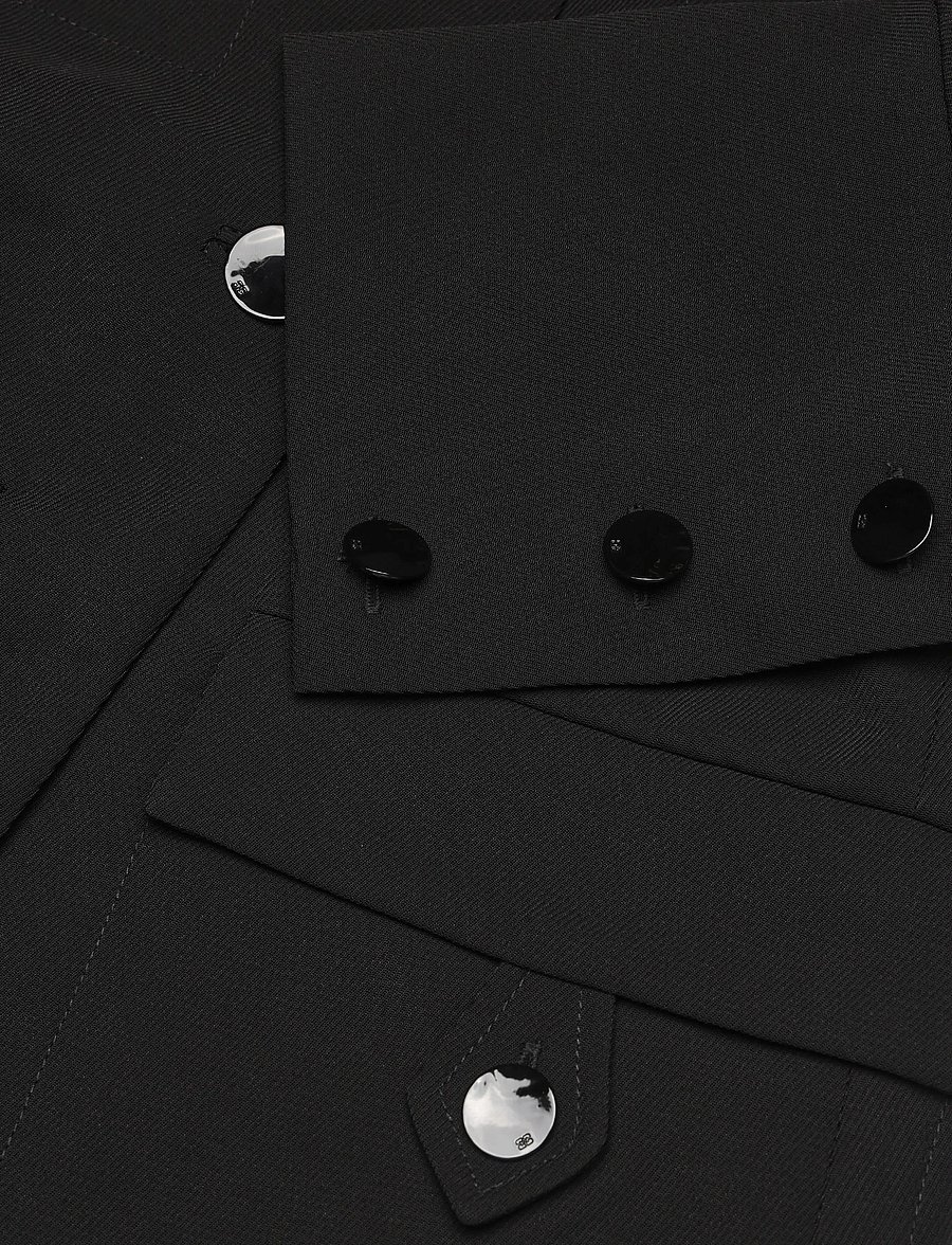 GANNI - Light Twill Suiting Fitted Blazer - einreihige blazer - black - 3