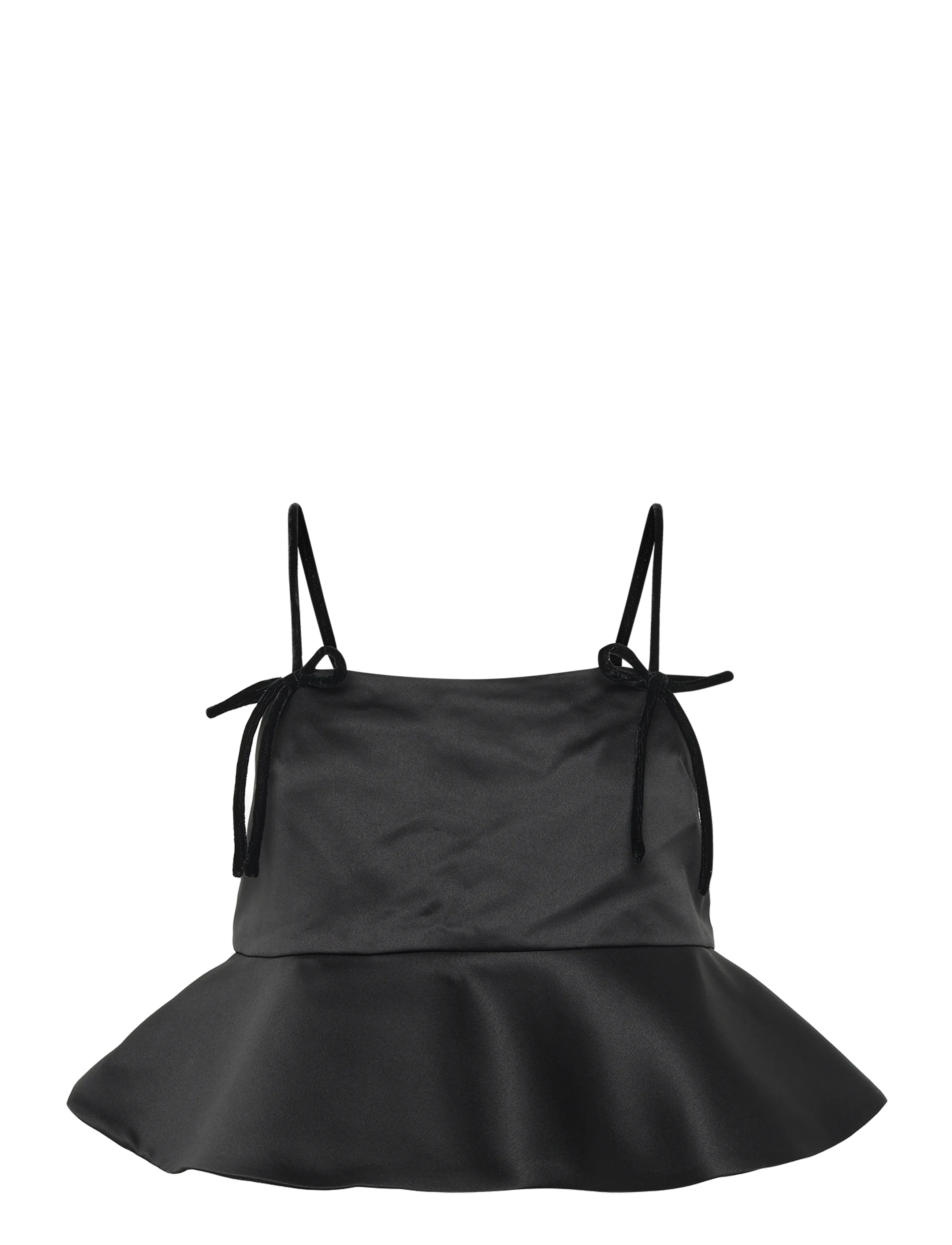 GANNI Duchesse Satin Top - T-Shirts & Tops - BLACK / black