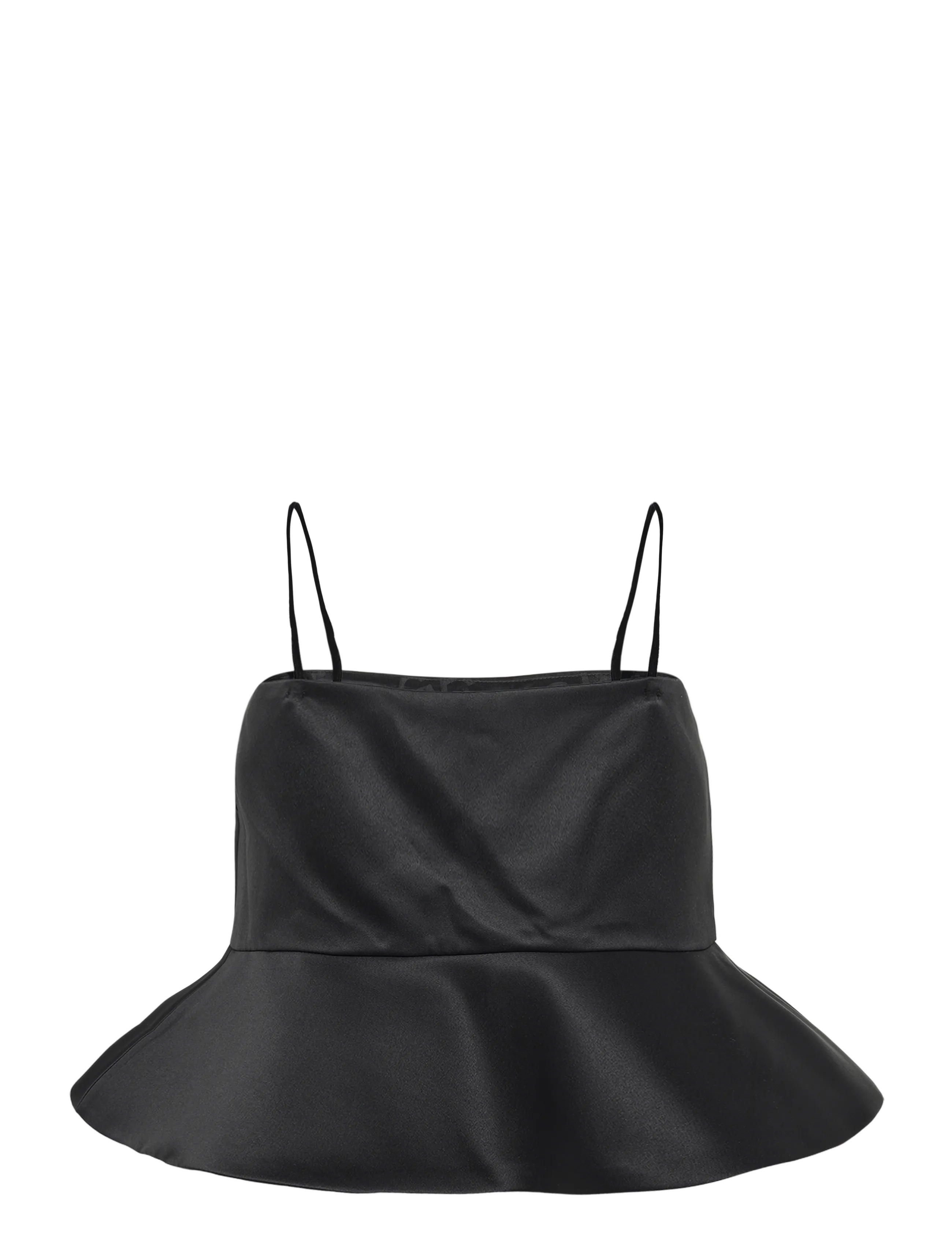GANNI - Duchesse Satin Top - black - 1