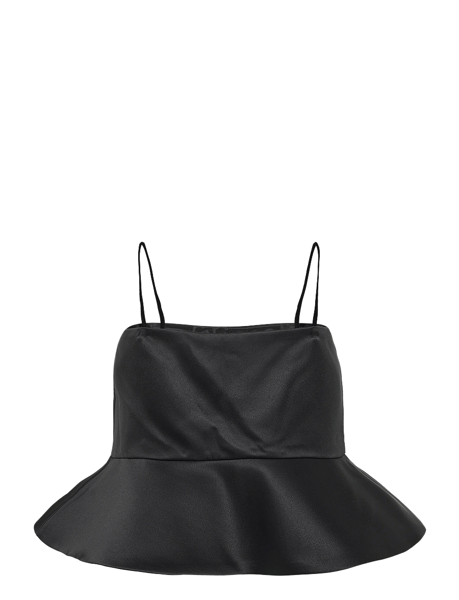 GANNI - Duchesse Satin Top - black - 1