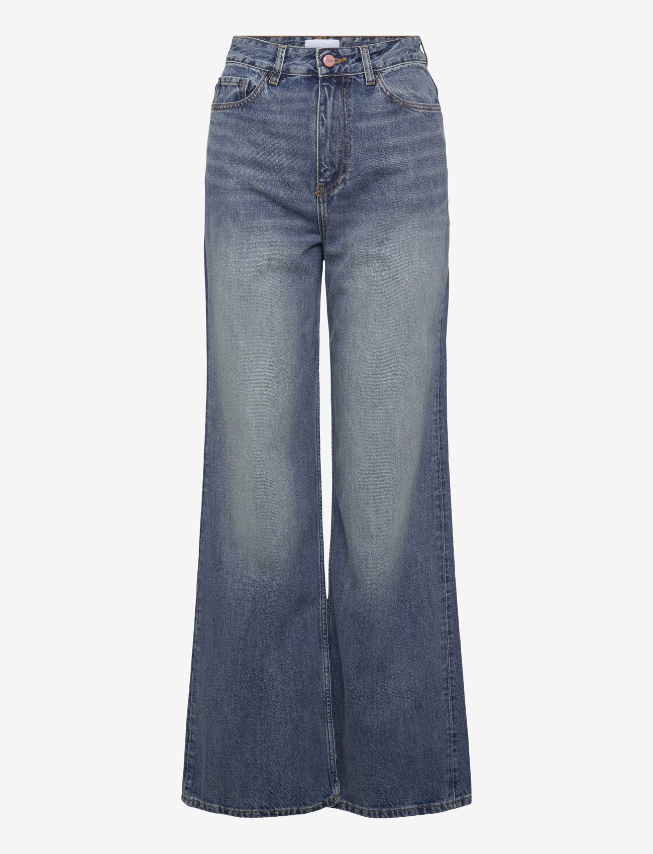 GANNI - Rigid Denim Magny - wide leg jeans - mid blue vintage - 0