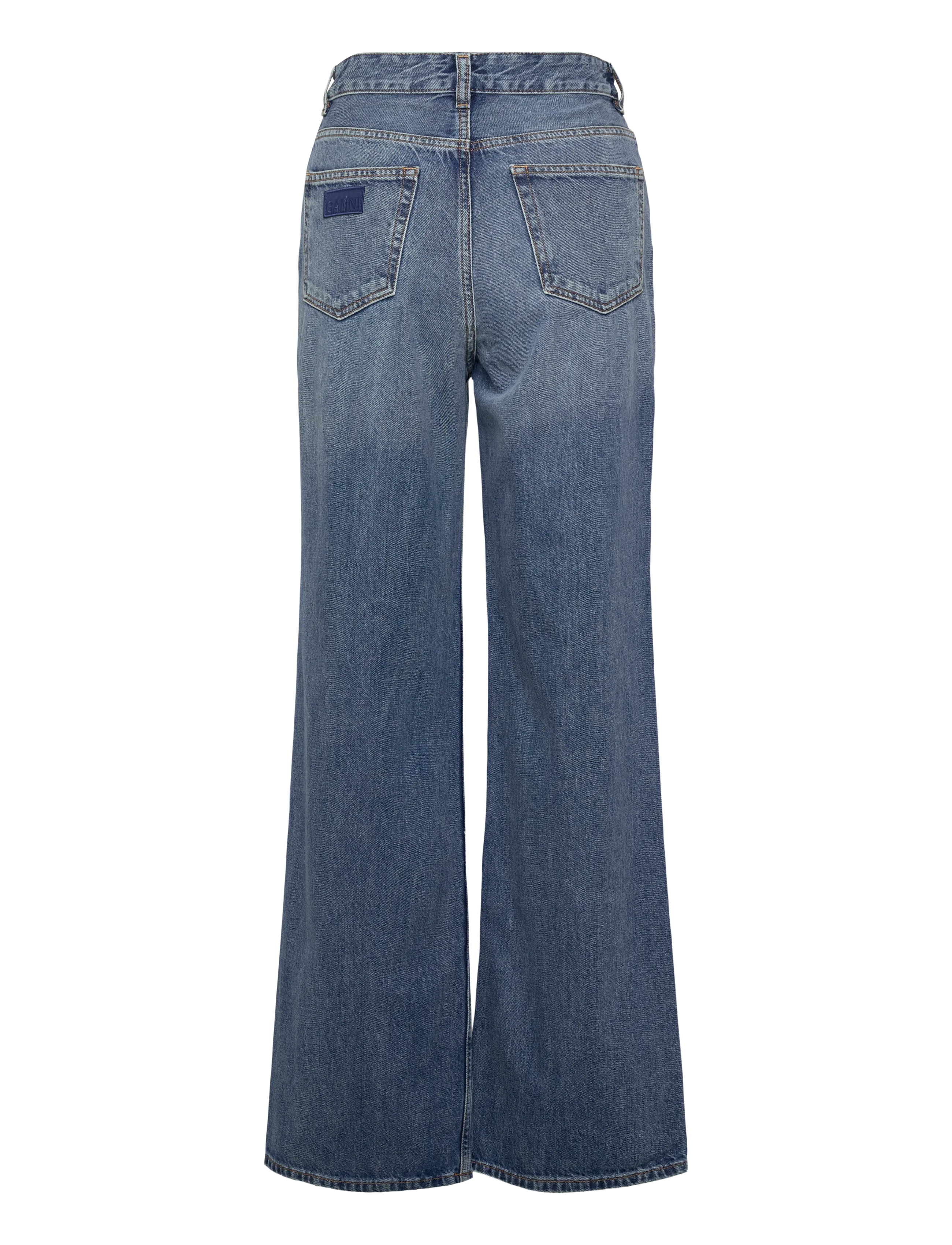 GANNI - Rigid Denim Magny - platūs džinsai - mid blue vintage - 1