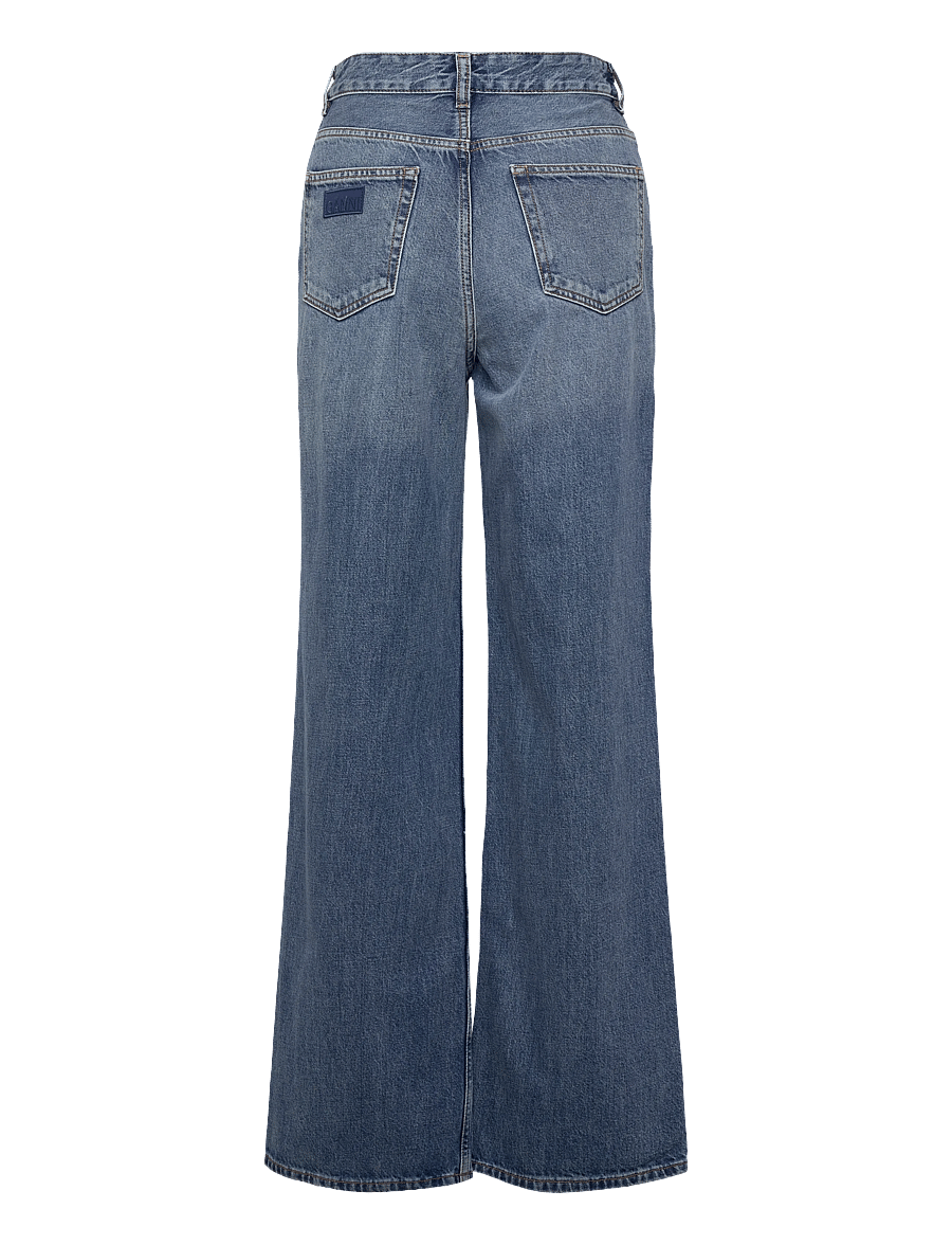 GANNI - Rigid Denim Magny - platūs džinsai - mid blue vintage - 1