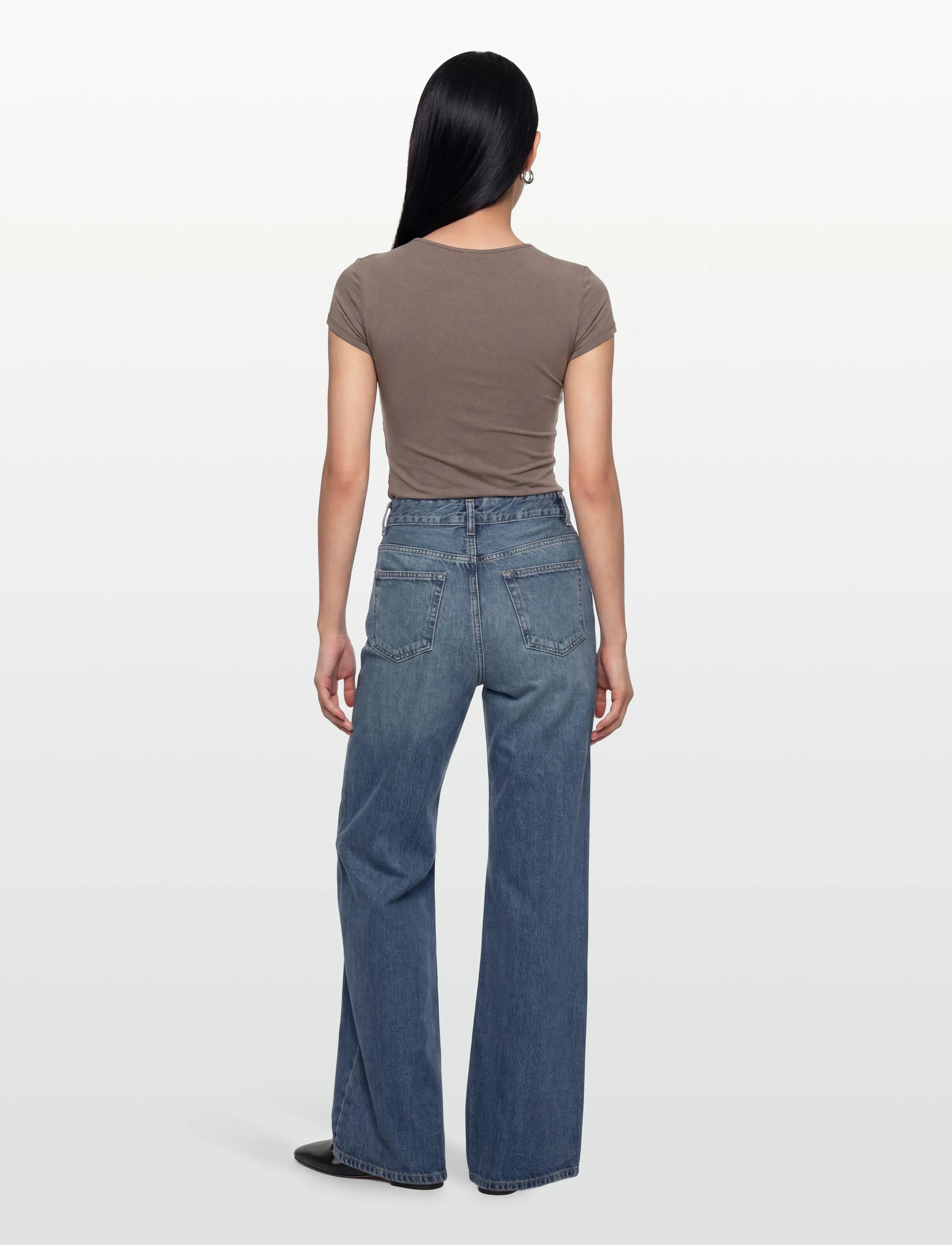 GANNI - Rigid Denim Magny - brede jeans - mid blue vintage - 4