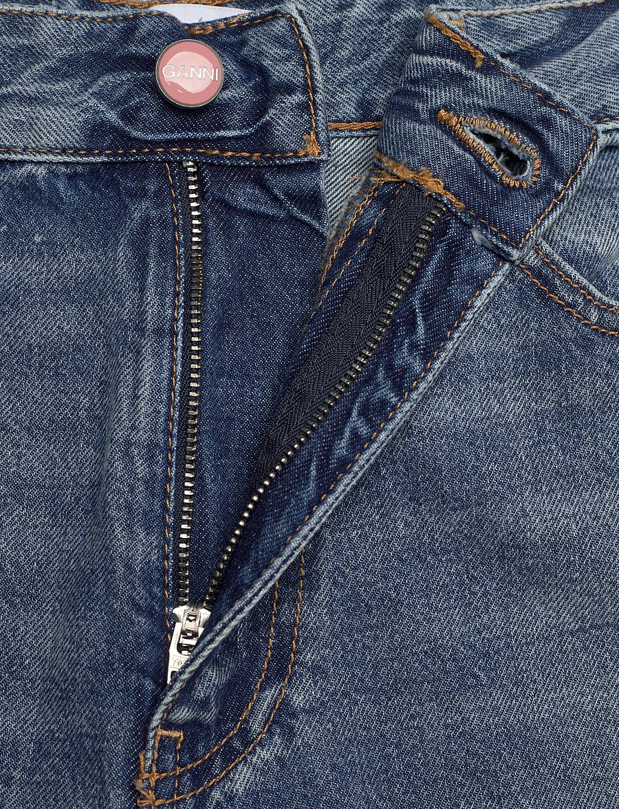 GANNI - Rigid Denim Magny - platūs džinsai - mid blue vintage - 3
