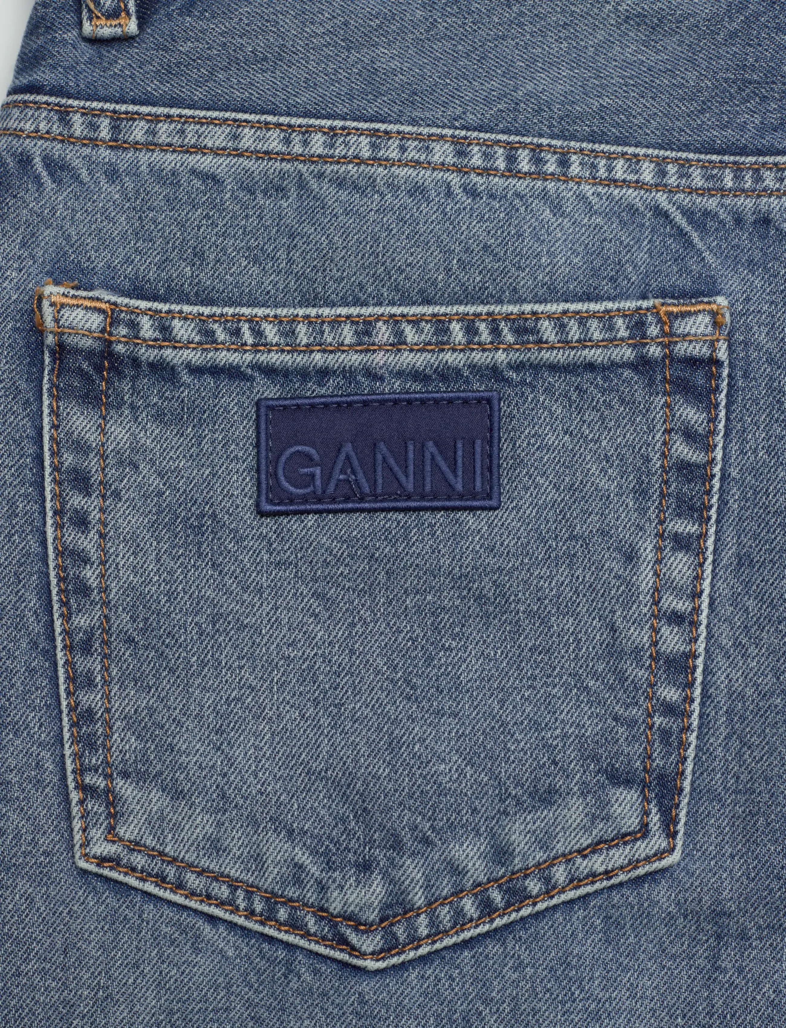 GANNI - Rigid Denim Magny - platūs džinsai - mid blue vintage - 4