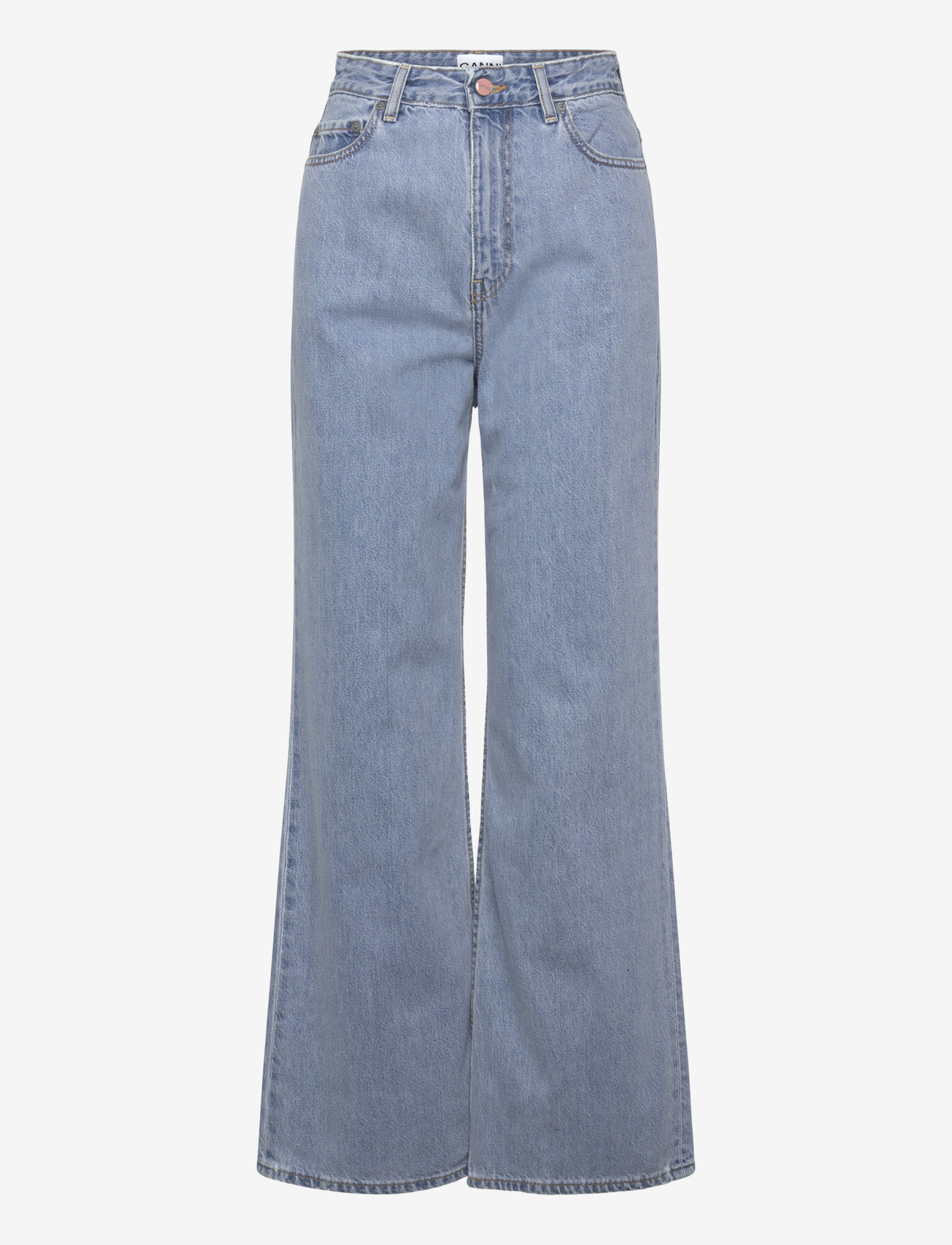 GANNI - Rigid Denim Magny - laia säärega teksad - light blue stone - 0