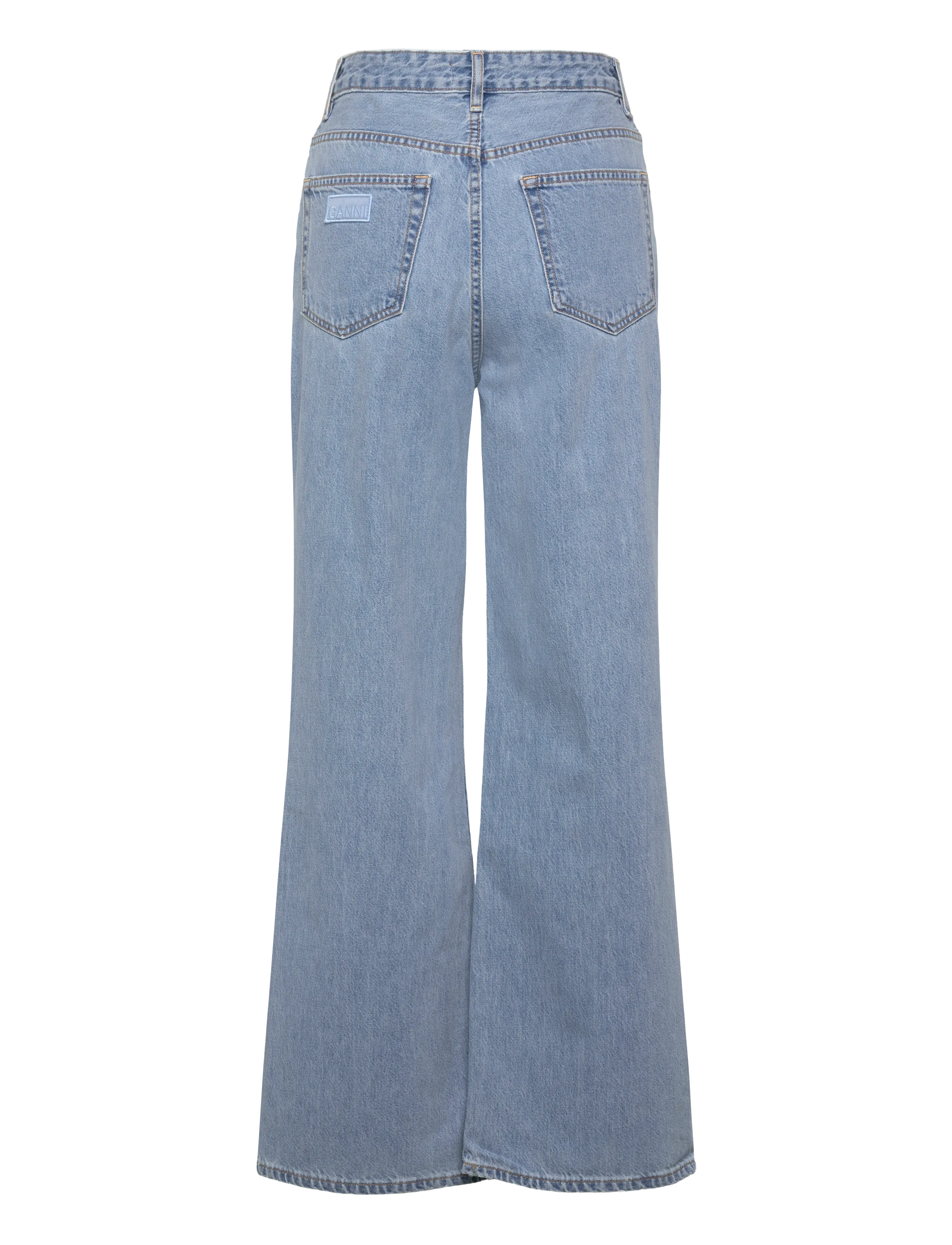 GANNI - Rigid Denim Magny - hosen mit weitem bein - light blue stone - 1