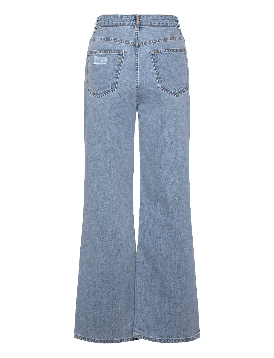 GANNI - Rigid Denim Magny - hosen mit weitem bein - light blue stone - 2