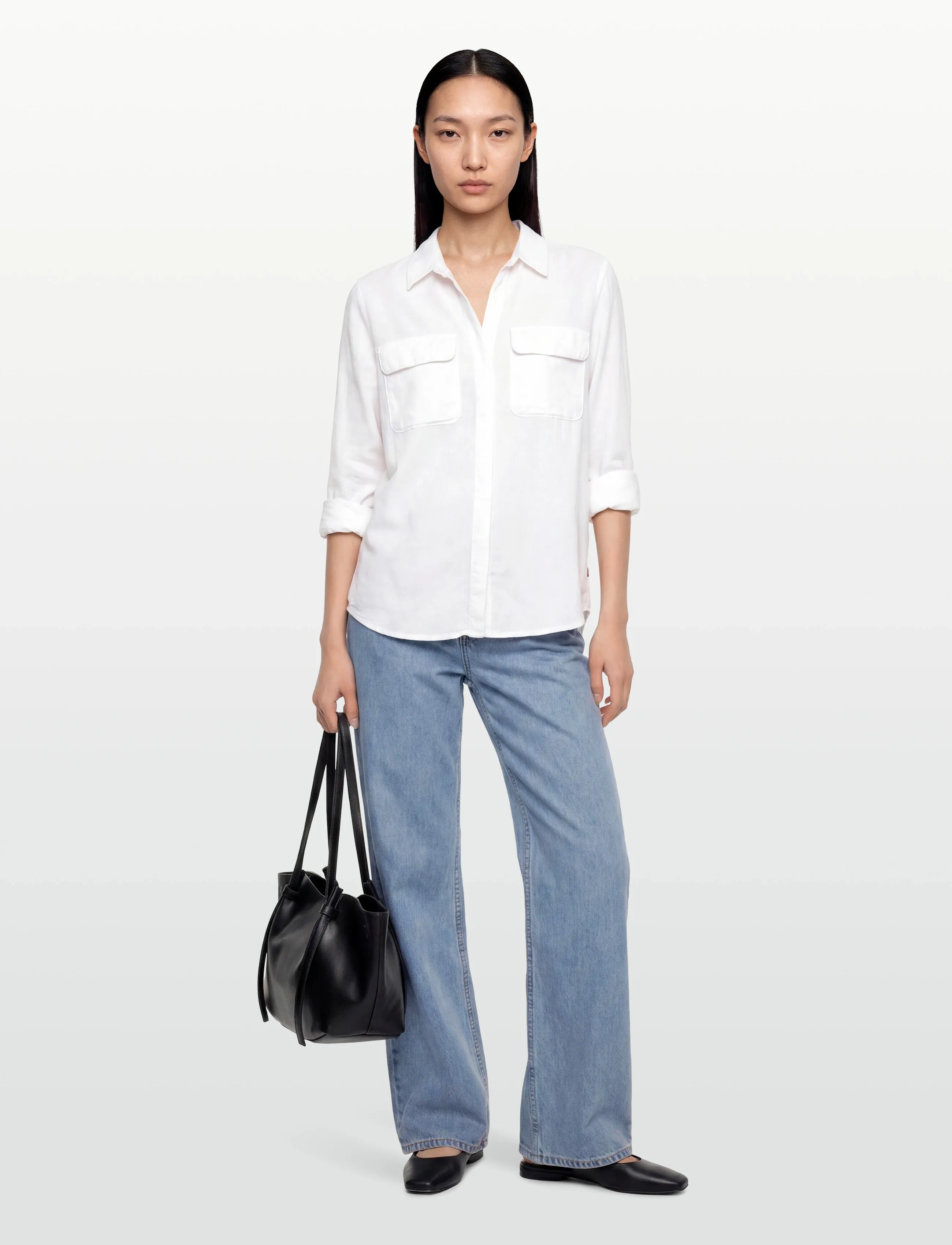 GANNI Rigid Denim Magny - Riided - LIGHT BLUE STONE / blue