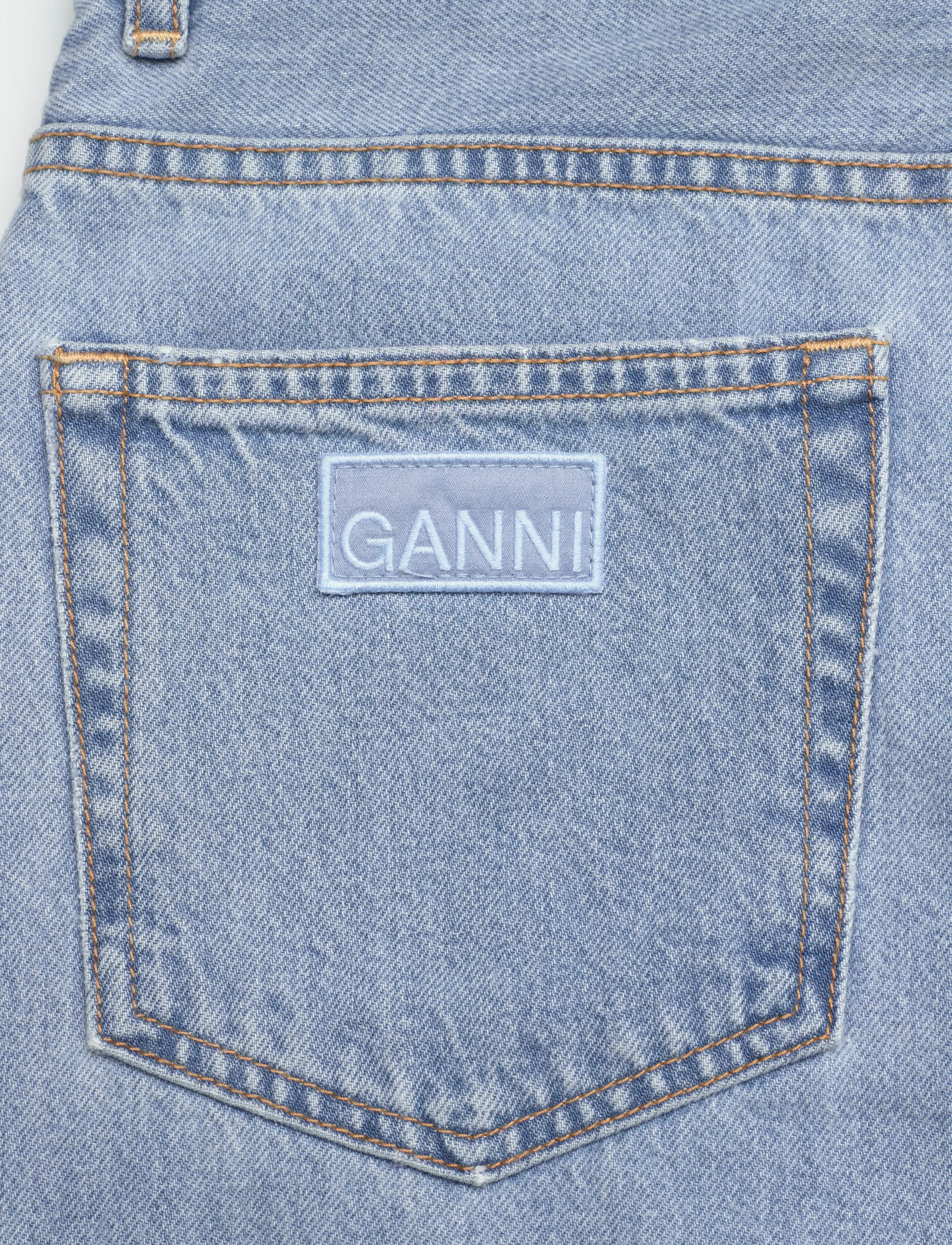 GANNI - Rigid Denim Magny - hosen mit weitem bein - light blue stone - 4