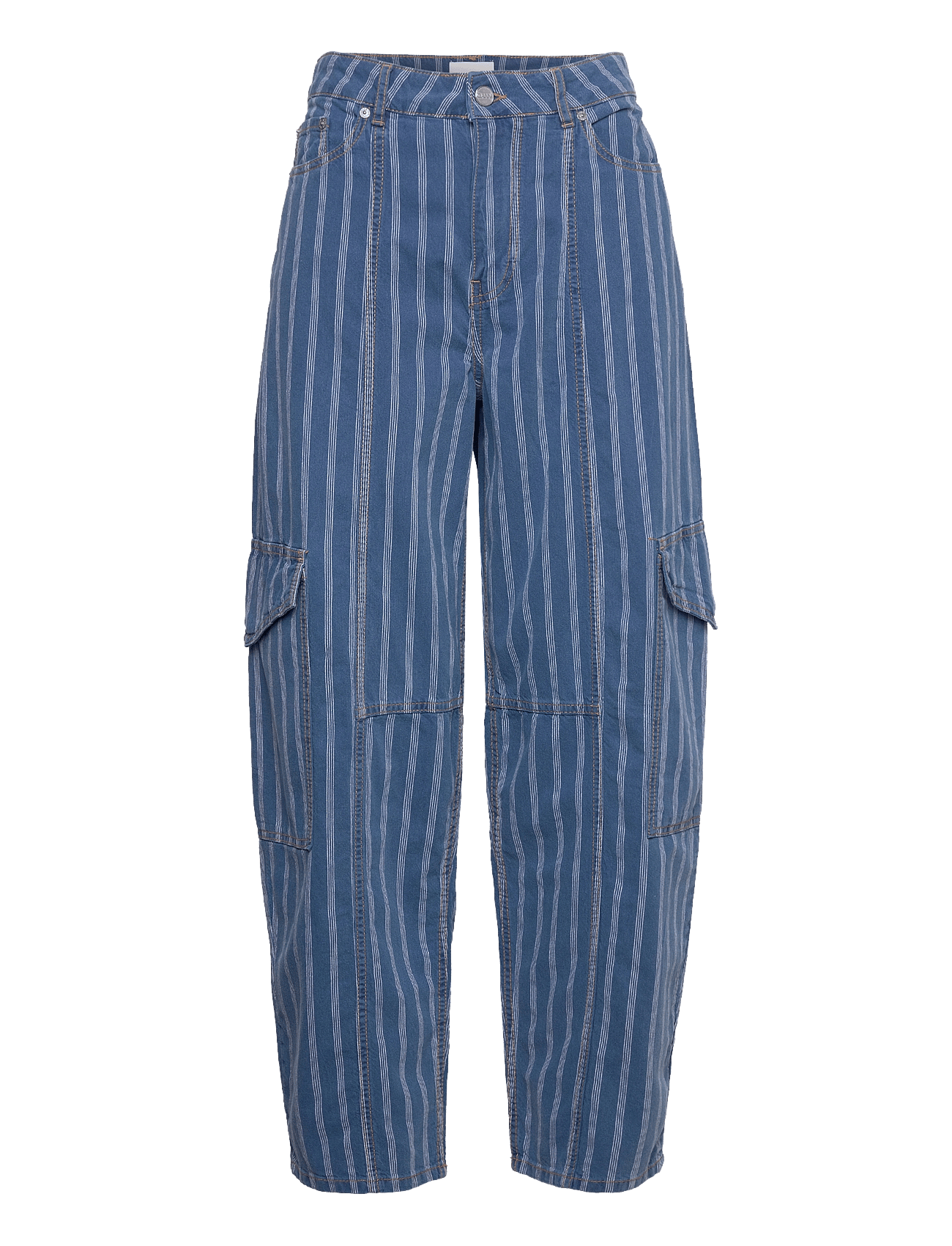 GANNI | Light Stripe Denim Cargo Pants | 25