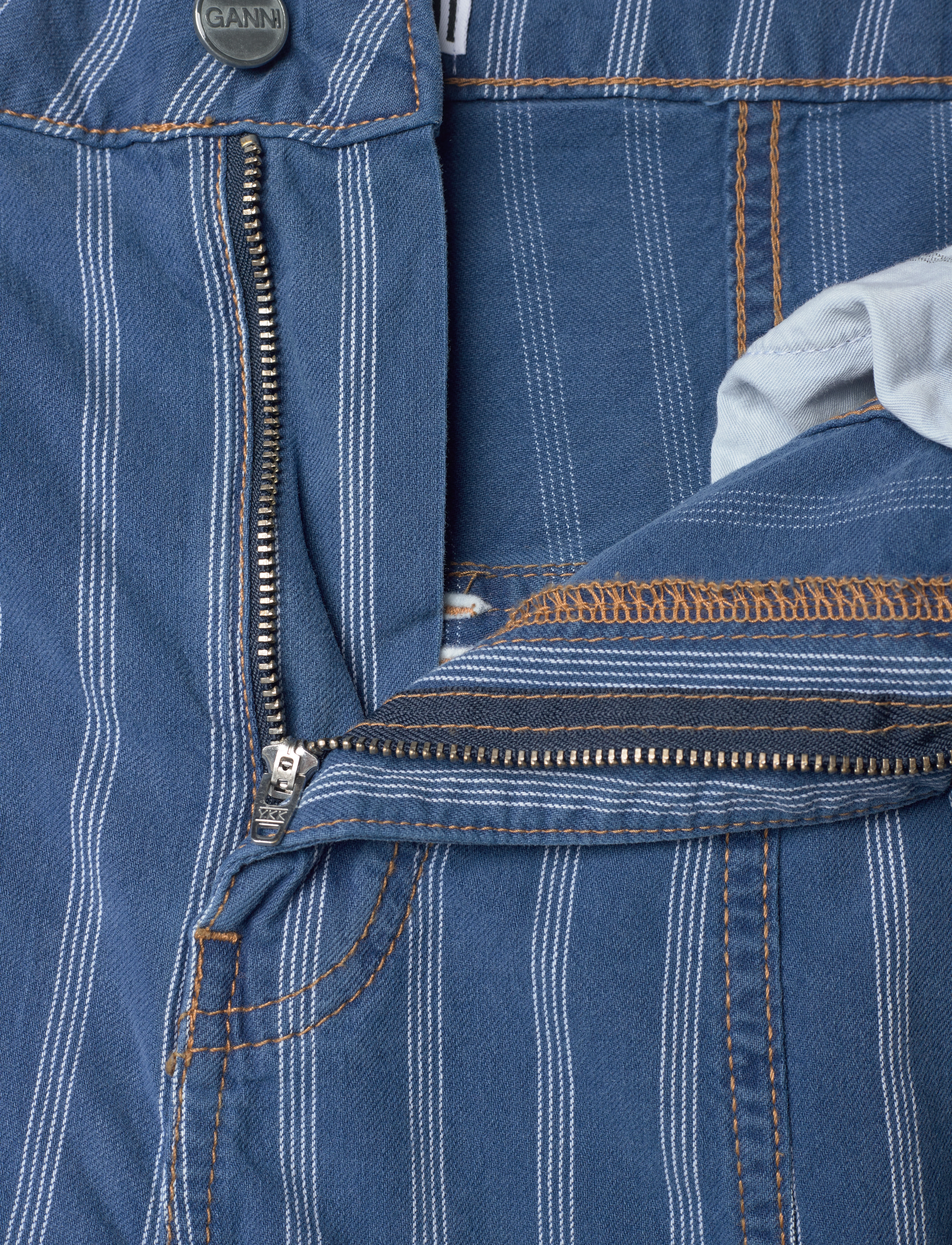 GANNI - Light Stripe Denim Cargo Pants - cargobukser - tint wash - 4