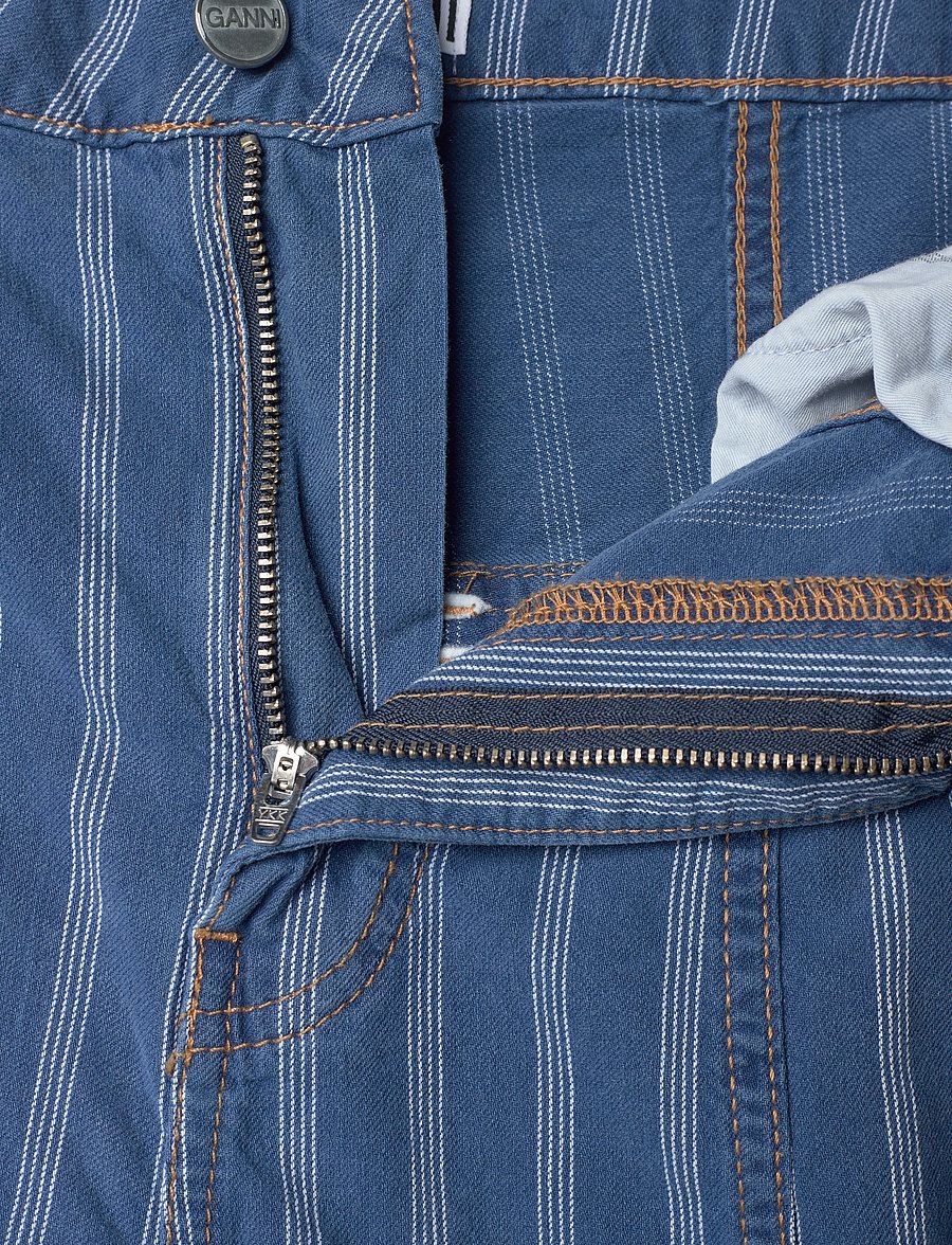 GANNI - Light Stripe Denim Cargo Pants - cargo-püksid - tint wash - 4
