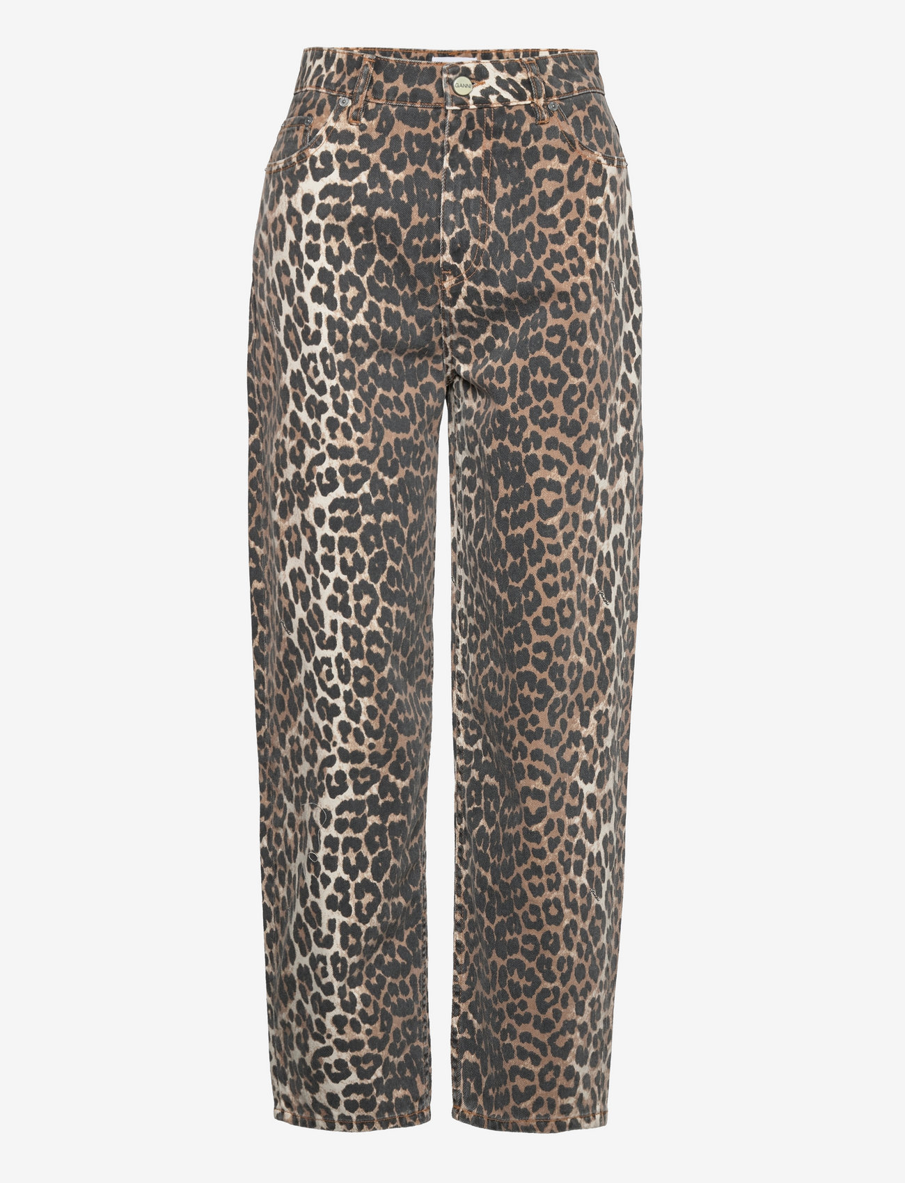GANNI - PRINT DENIM STARY - straight jeans - leopard - 0