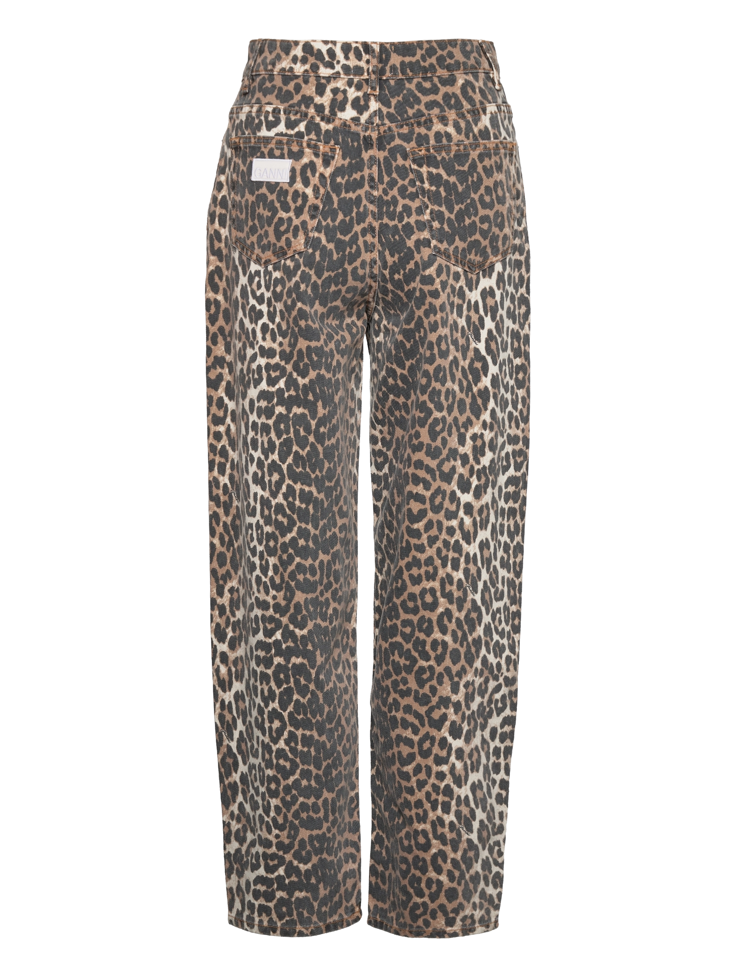 GANNI - PRINT DENIM STARY - straight jeans - leopard - 1