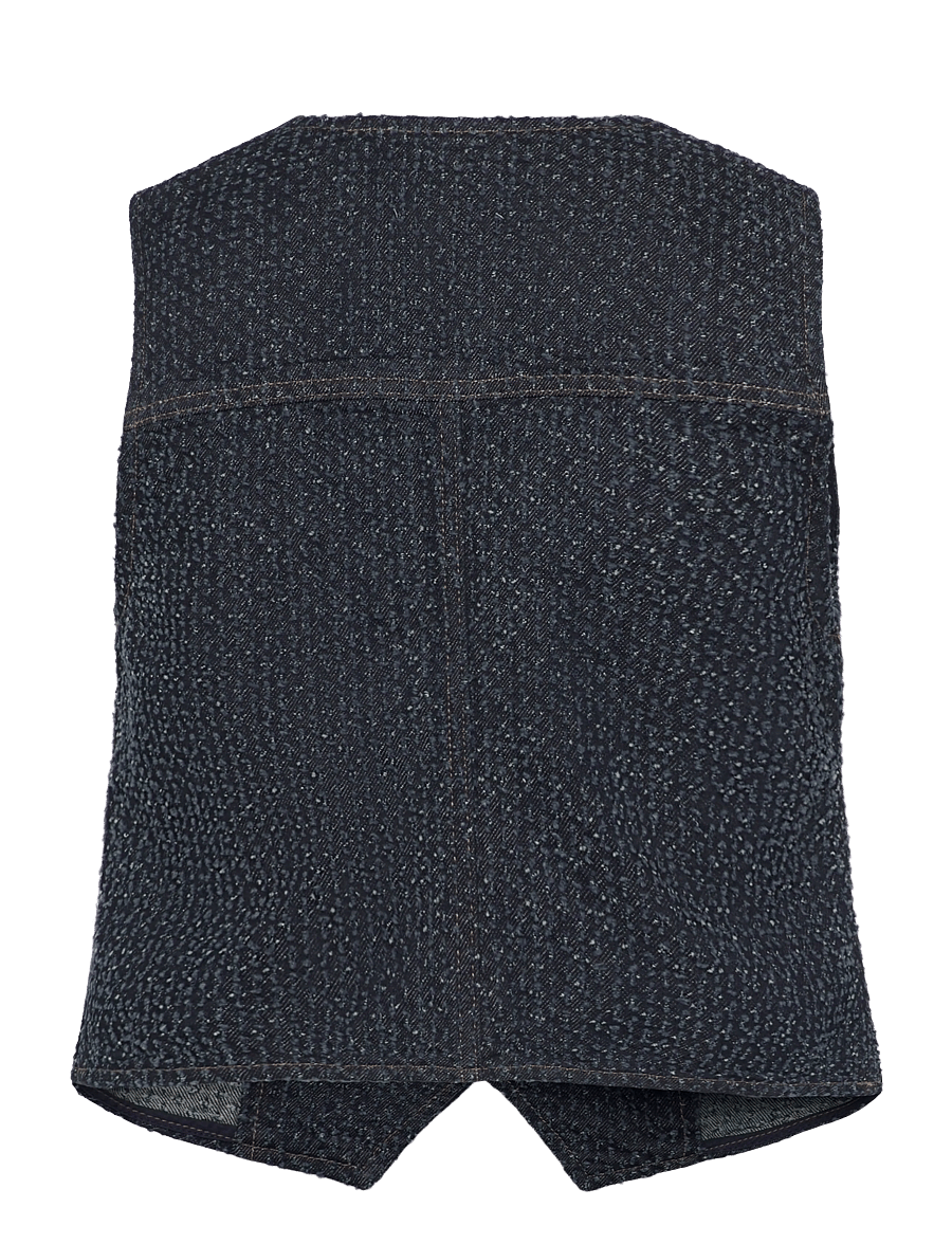 GANNI - FLUFFY DENIM VEST - teksavestid - rinse - 2
