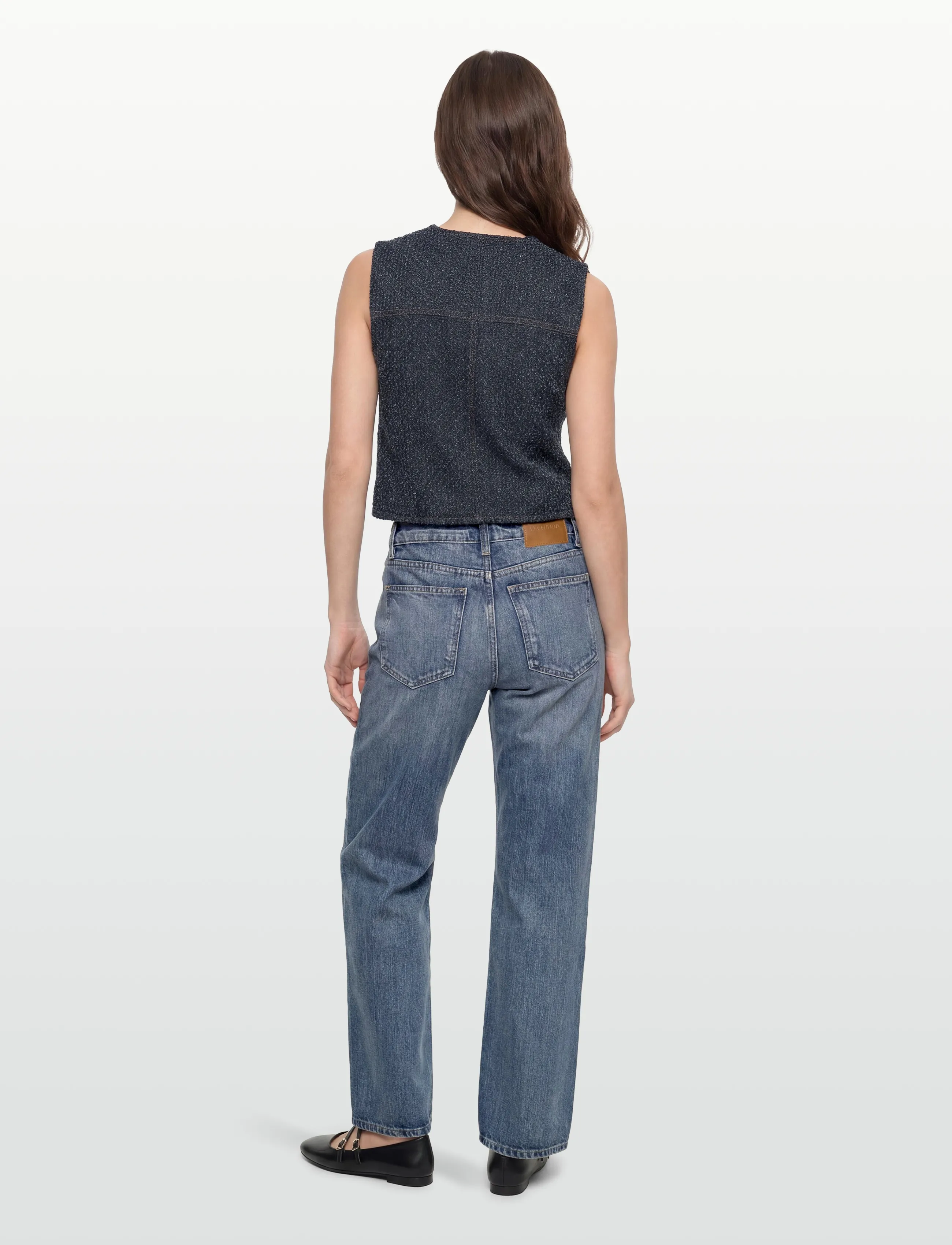 GANNI - FLUFFY DENIM VEST - denimveste - rinse - 4