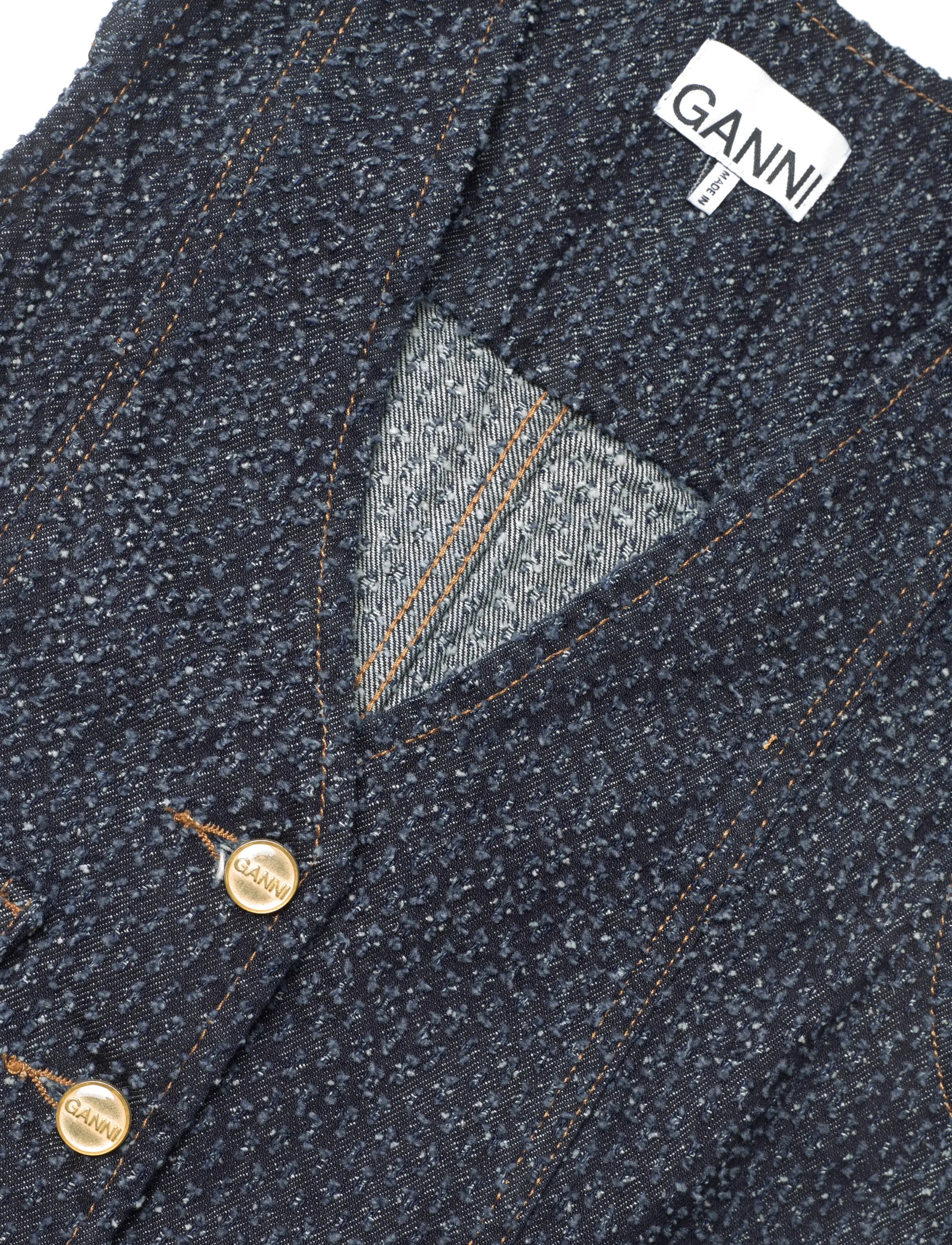 GANNI - FLUFFY DENIM VEST - teksavestid - rinse - 5