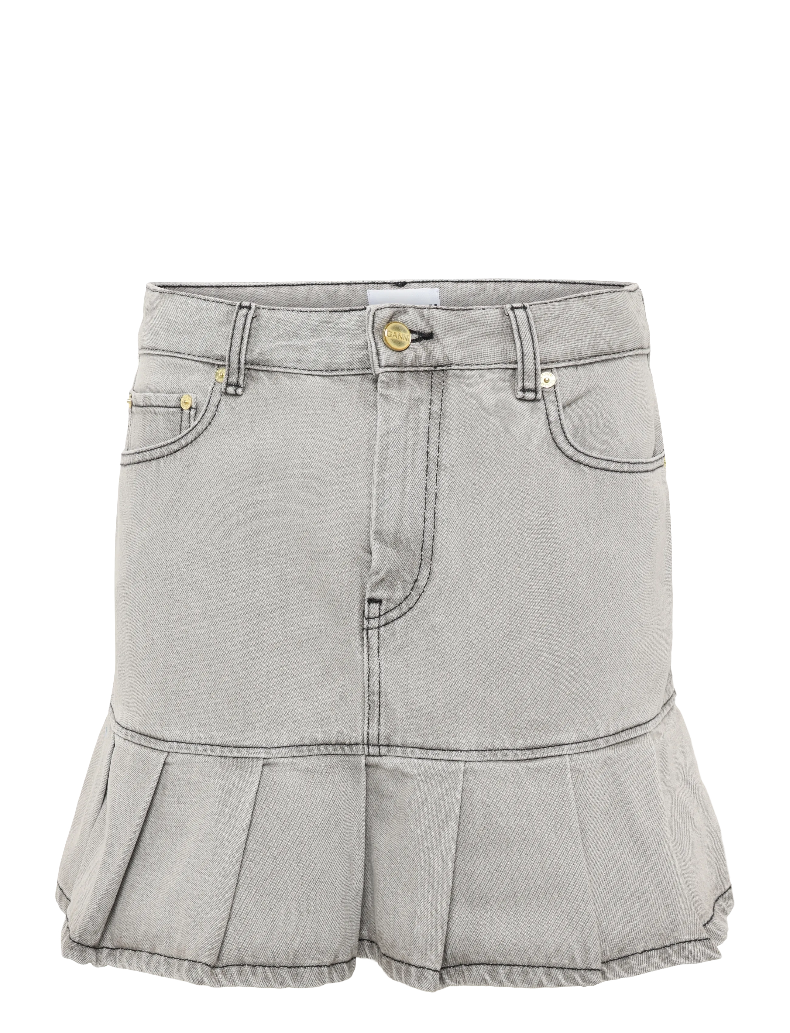 GANNI Future Denim Pleated Mini Skirt - Sommer in der Stadt - GRAY QUILL / grey