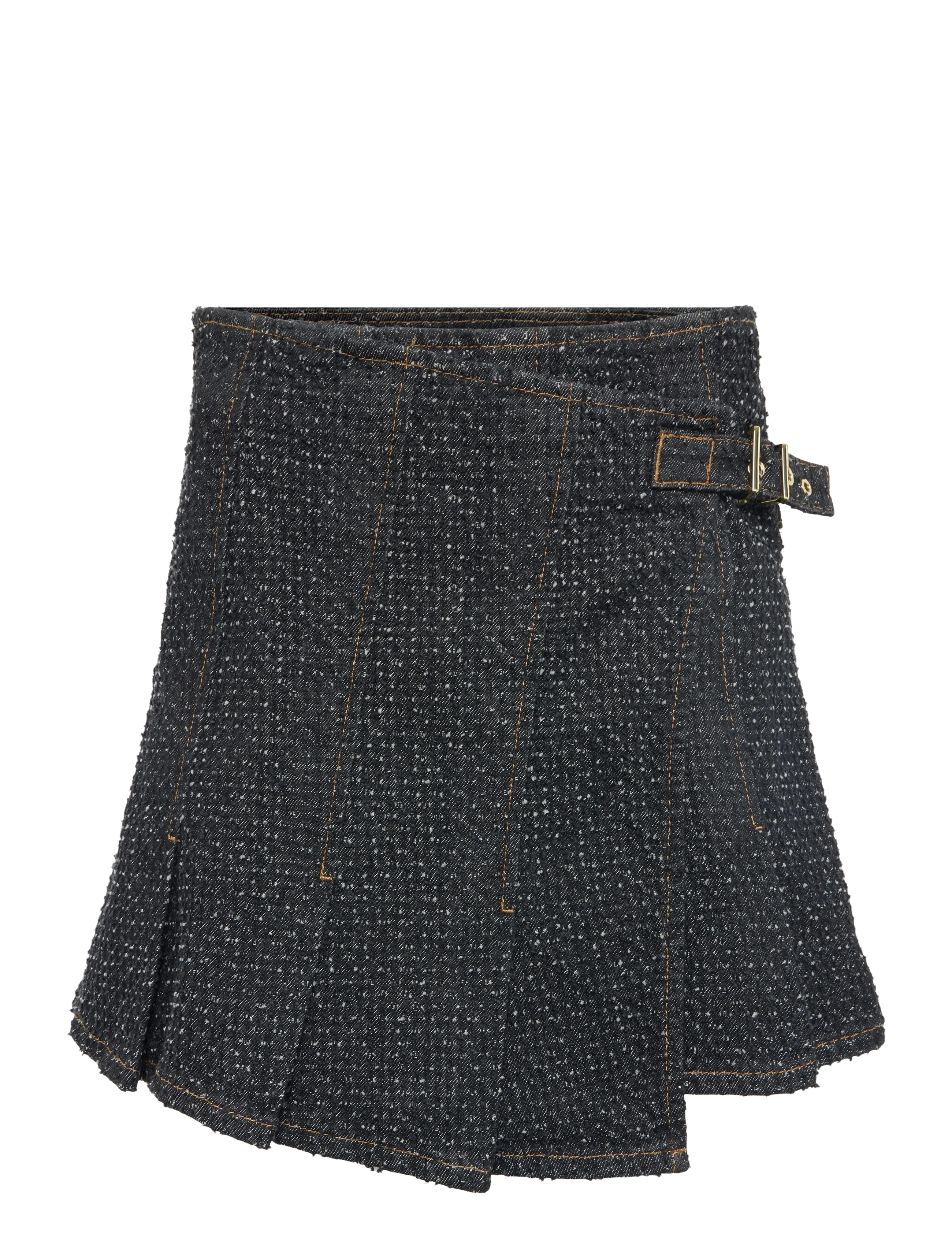 GANNI Fluffy Denim Wrap Mini Rock Schwarz - 42 - Damen