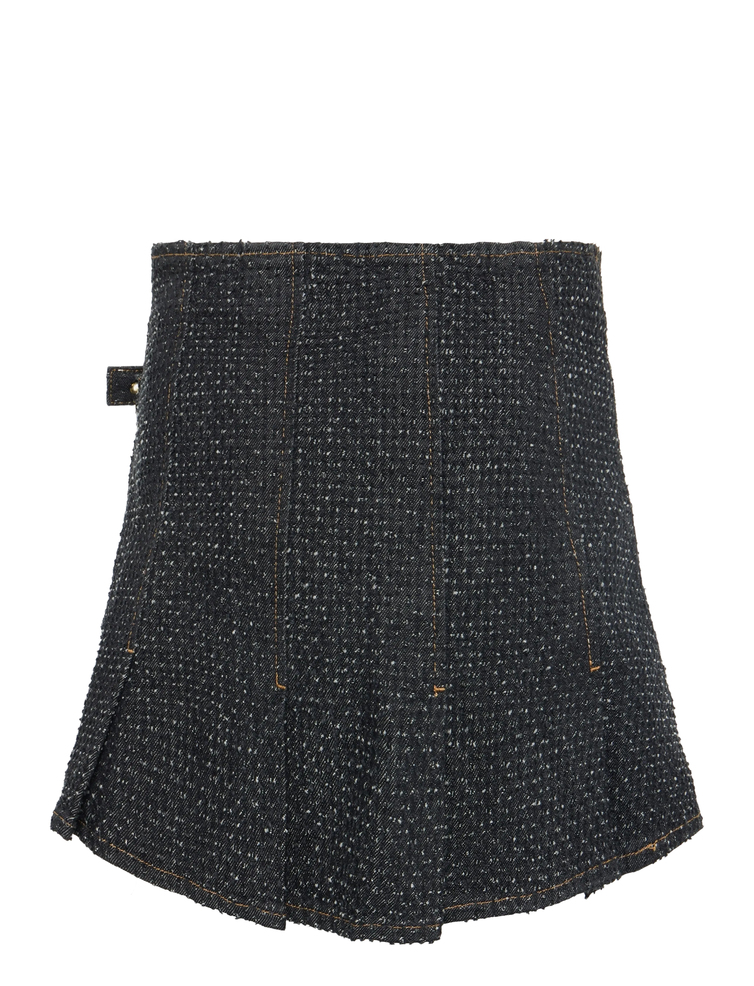 GANNI - Fluffy Denim Wrap Mini Skirt - jeansröcke - black - 1