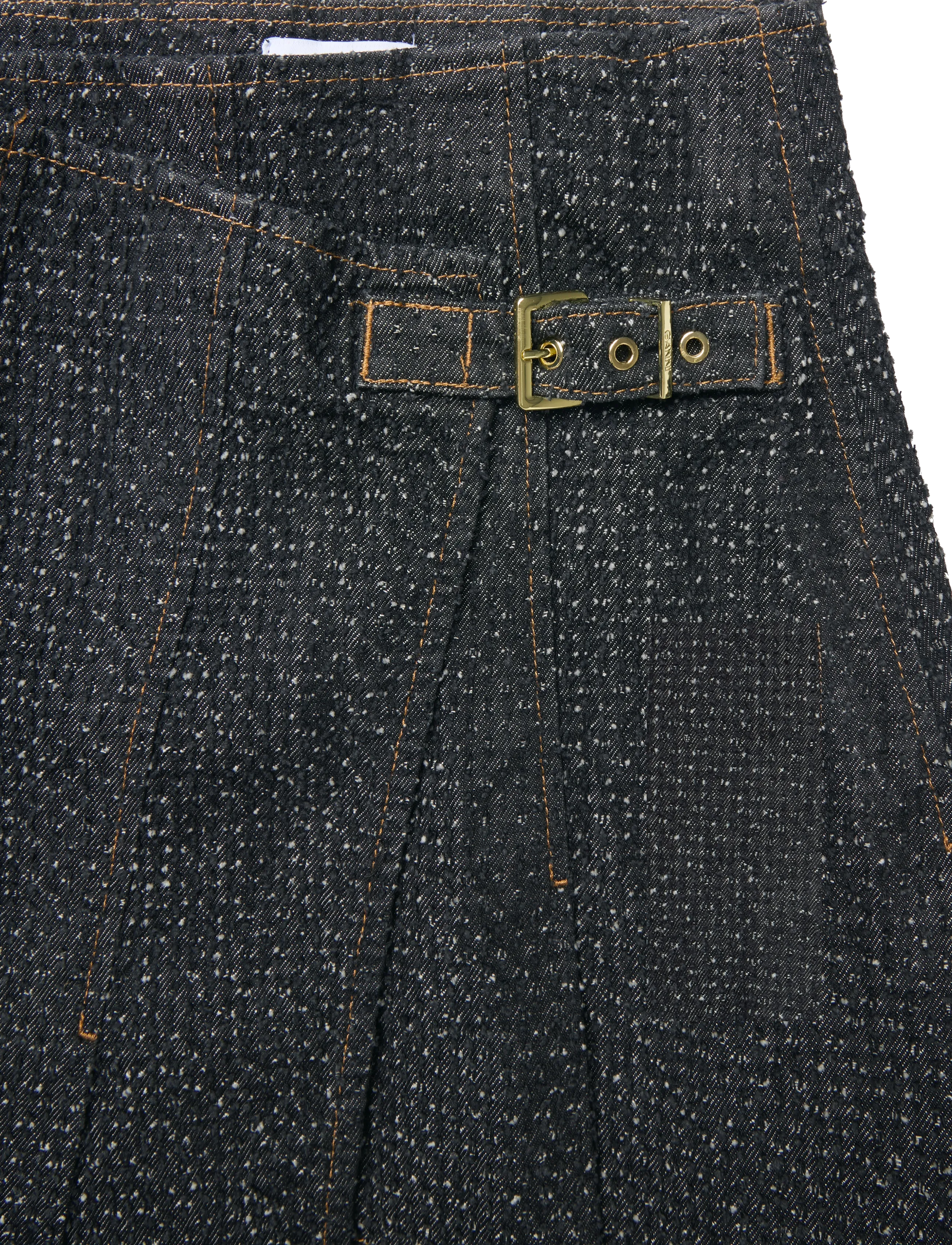 GANNI - Fluffy Denim Wrap Mini Skirt - jeansröcke - black - 2