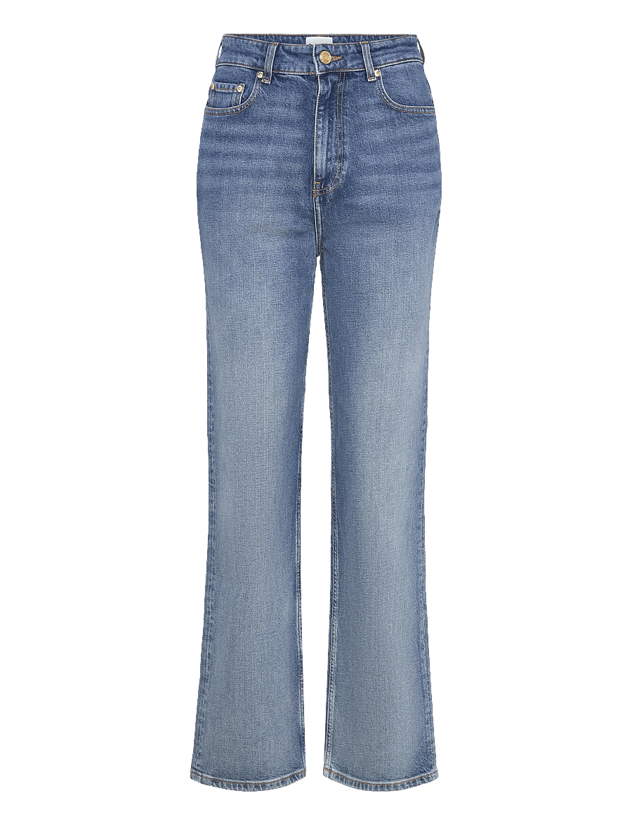 GANNI - VINTAGE POHLI JEANS - alt laienevad teksad - mid blue vintage - 1