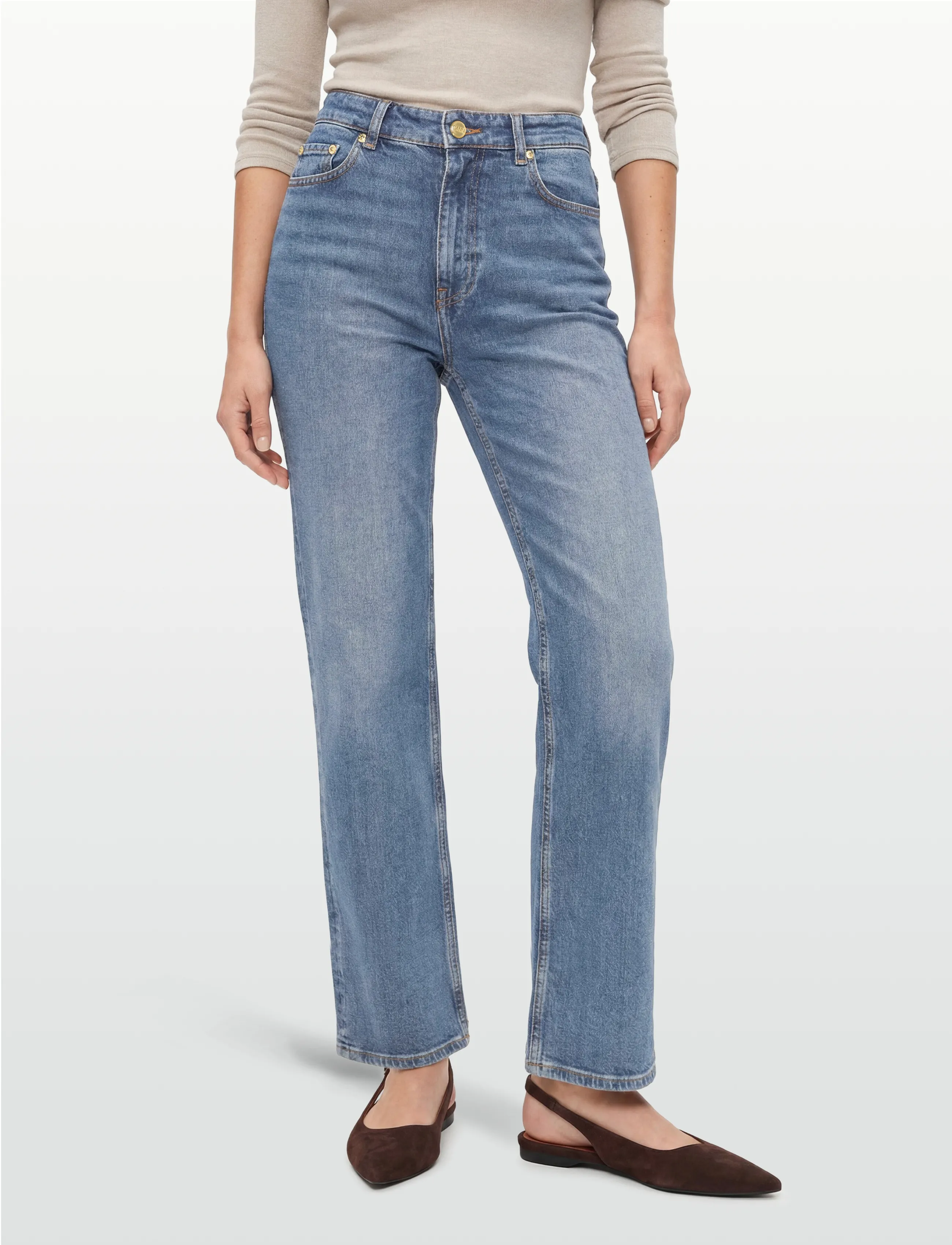 GANNI - VINTAGE POHLI JEANS - bootcut-jeans - mid blue vintage - 3