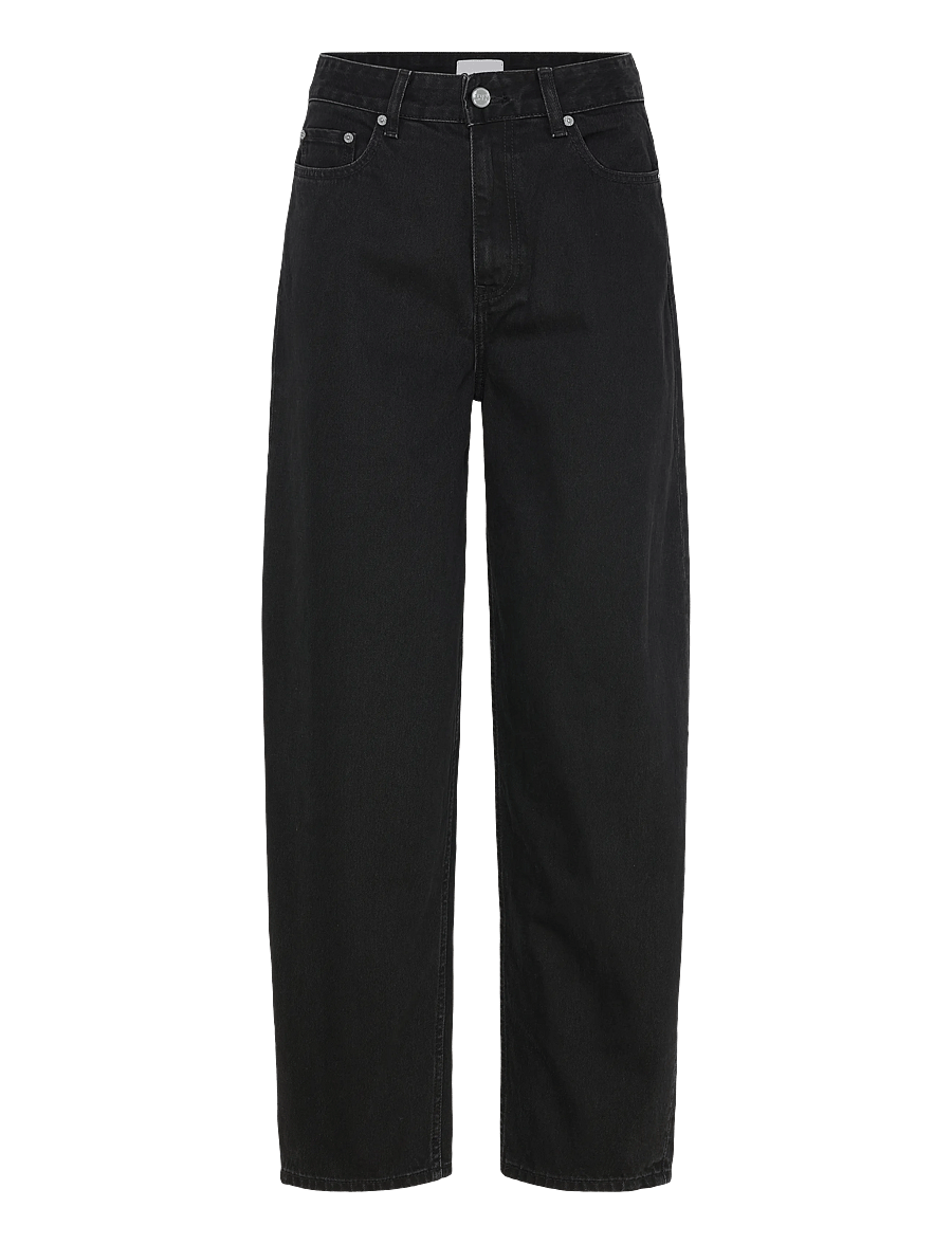 GANNI - RIGID DENIM STARY - barrel jeans - washed black/black - 0