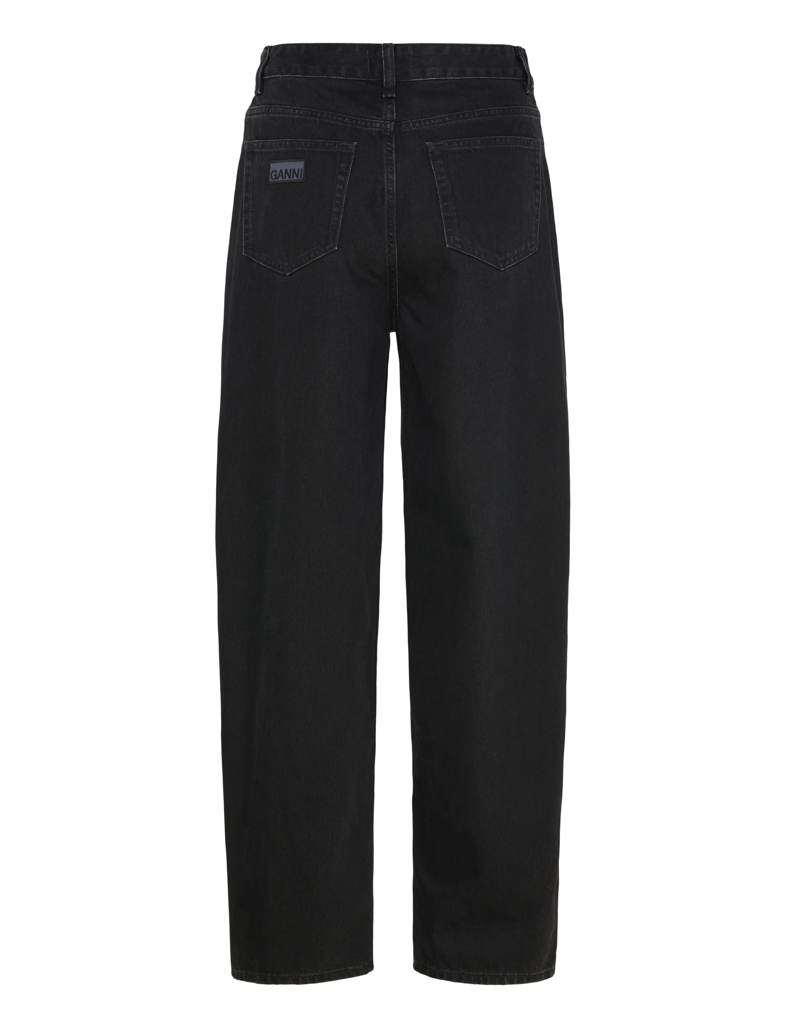 GANNI - RIGID DENIM STARY - barrel jeans - washed black/black - 1