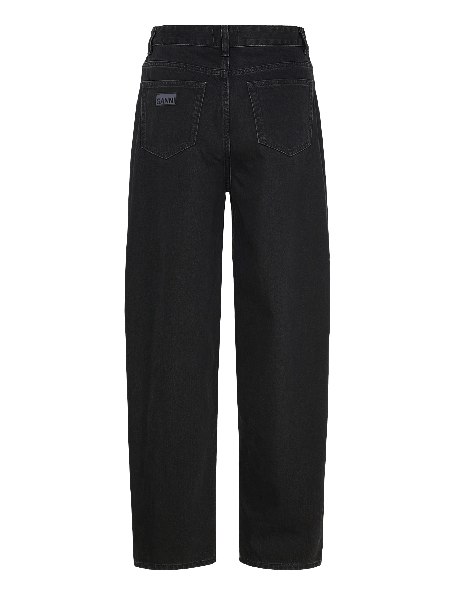 GANNI - RIGID DENIM STARY - barrel jeans - washed black/black - 1