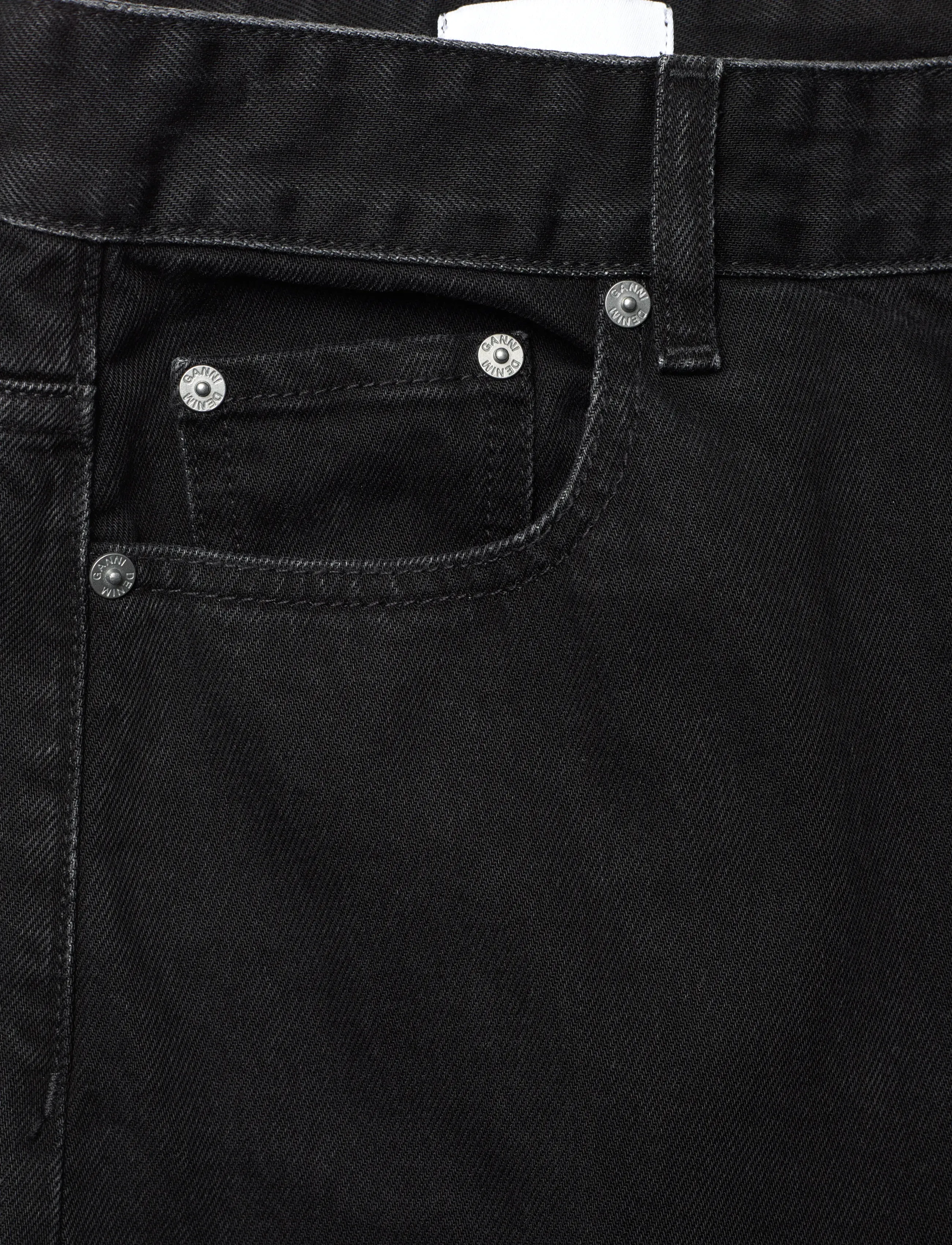 GANNI - RIGID DENIM STARY - barrel jeans - washed black/black - 2