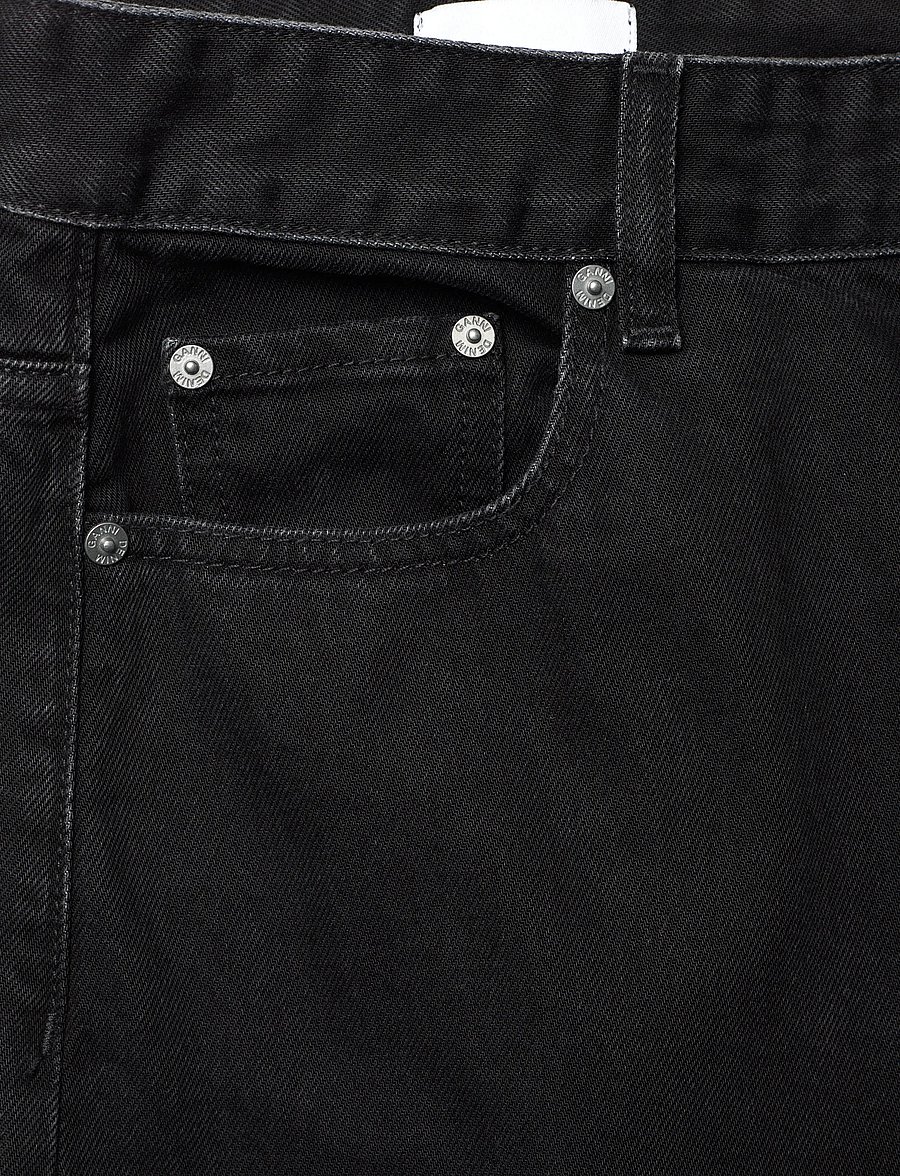 GANNI - RIGID DENIM STARY - barrel jeans - washed black/black - 2