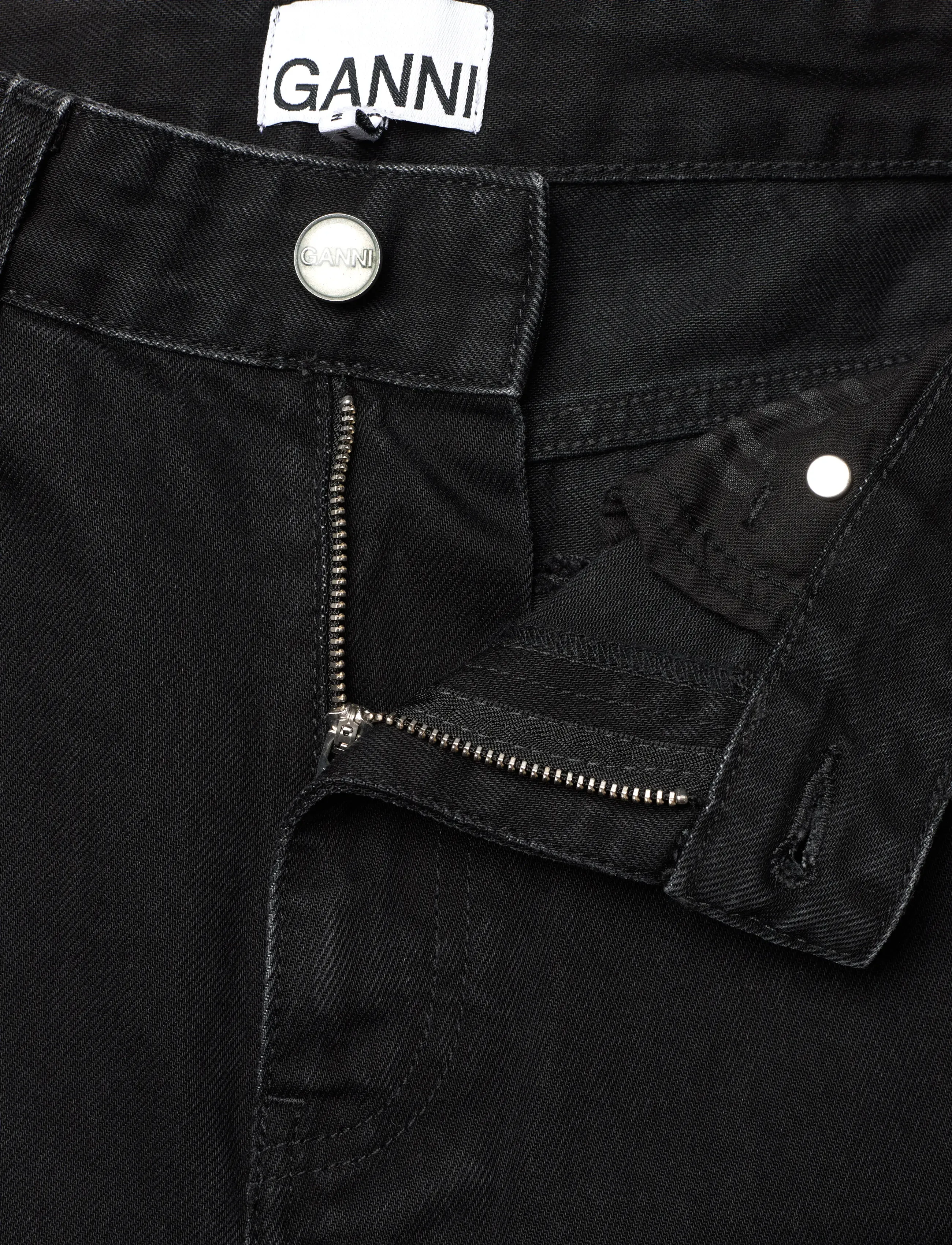 GANNI - RIGID DENIM STARY - barrel jeans - washed black/black - 3