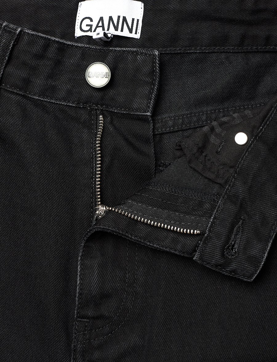 GANNI - RIGID DENIM STARY - barrel jeans - washed black/black - 3