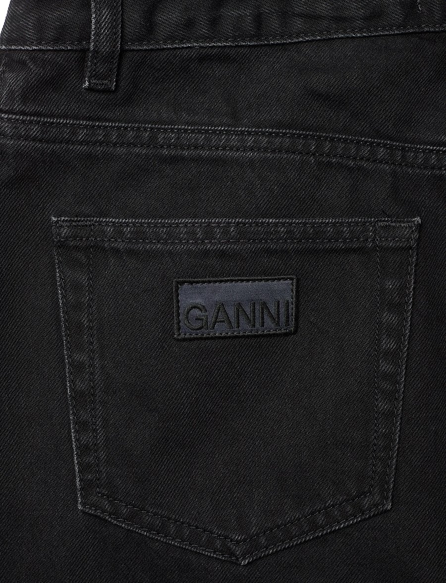 GANNI - RIGID DENIM STARY - barrel jeans - washed black/black - 4