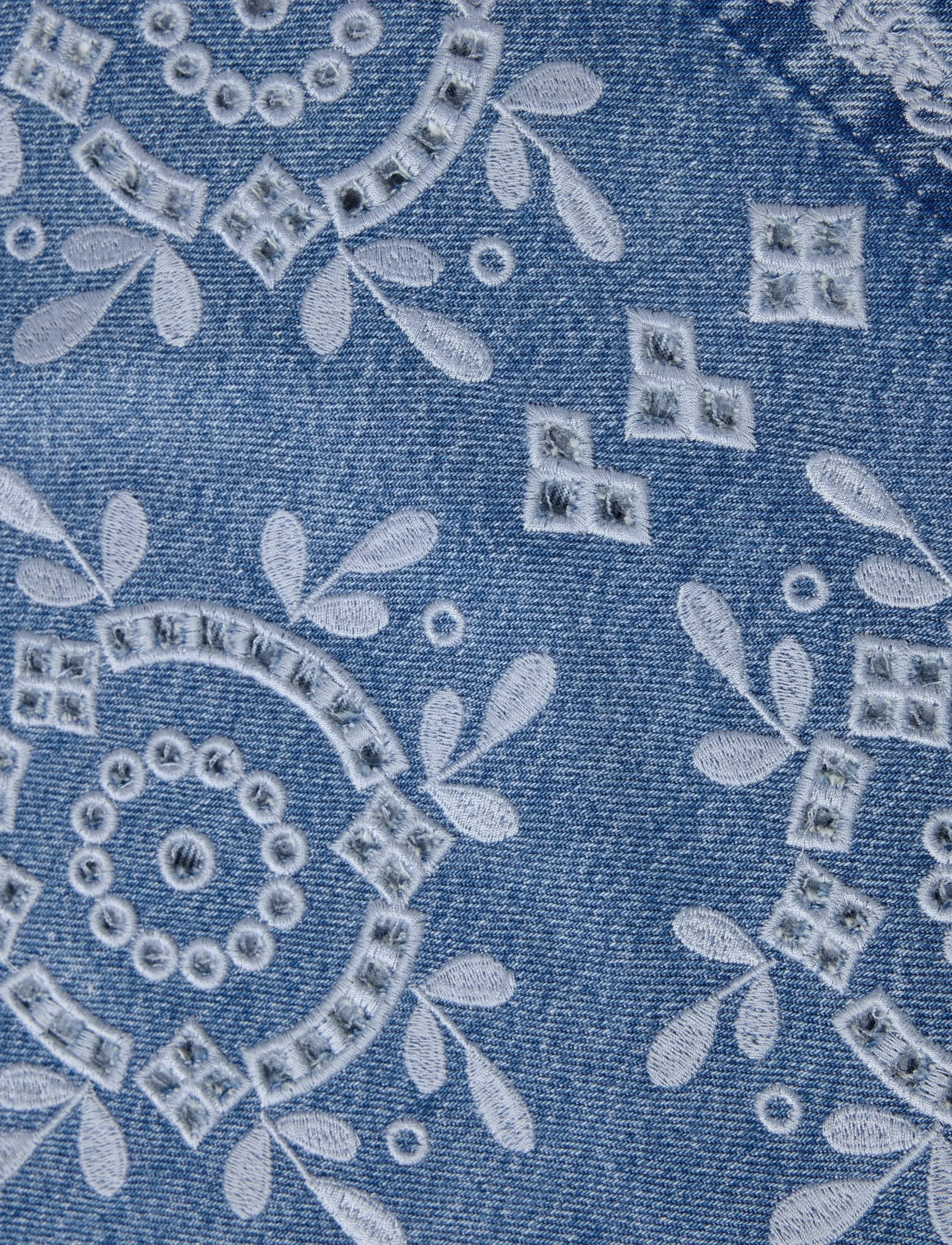 GANNI - Broderie Anglaise Denim Top - light blue stone - 3