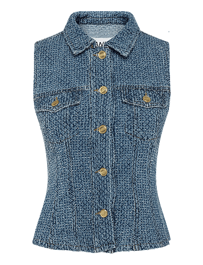 Fluffy Denim Fitted Top - Denimveste