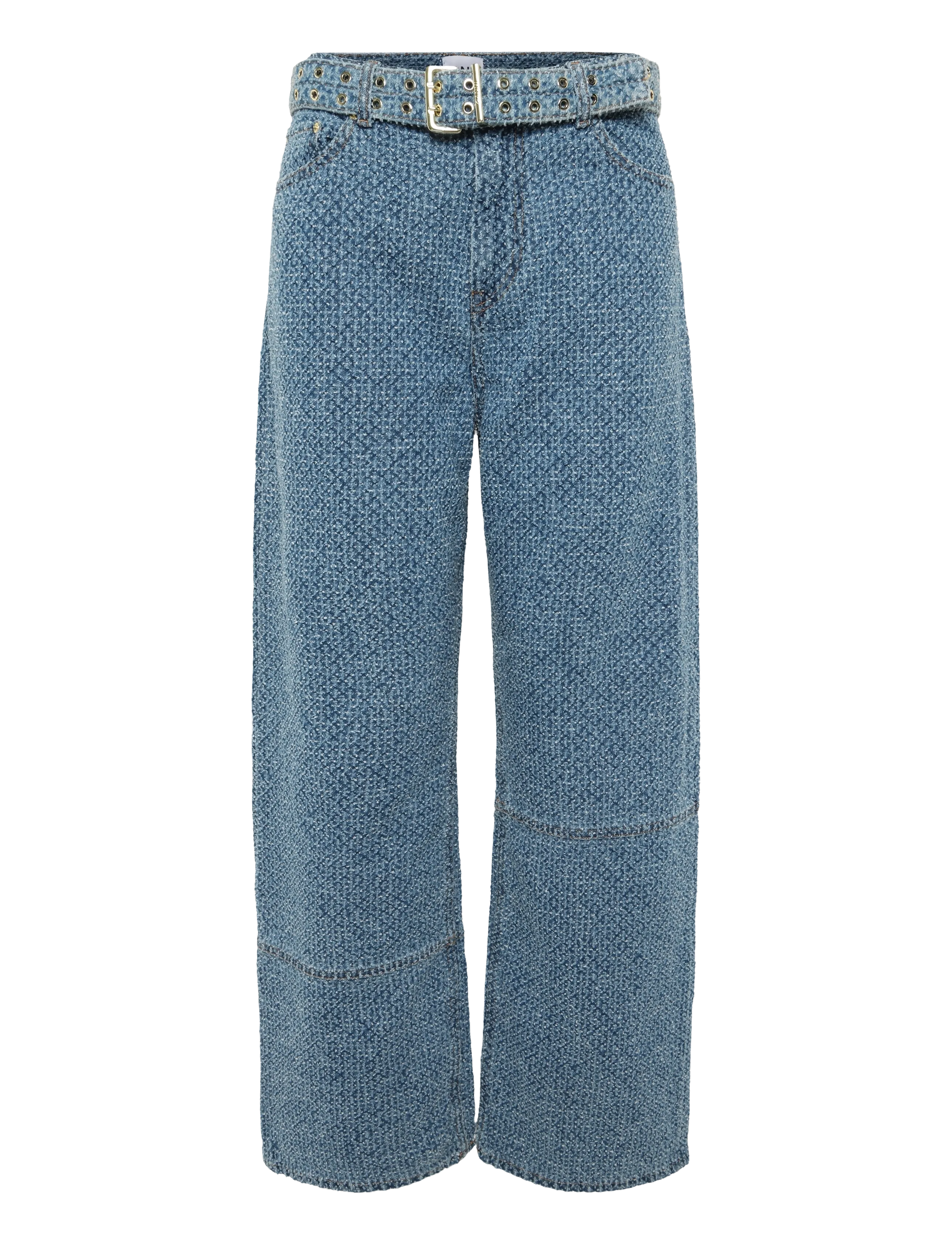 GANNI Fluffy Denim Izey Gürtel Blau - 28 - Damen
