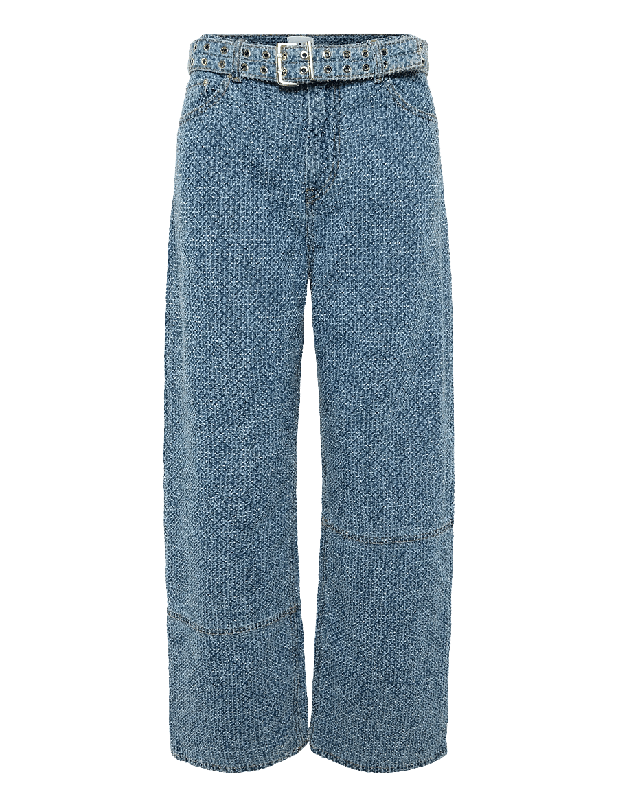 GANNI - Fluffy Denim Izey Belt - mid blue stone - 0